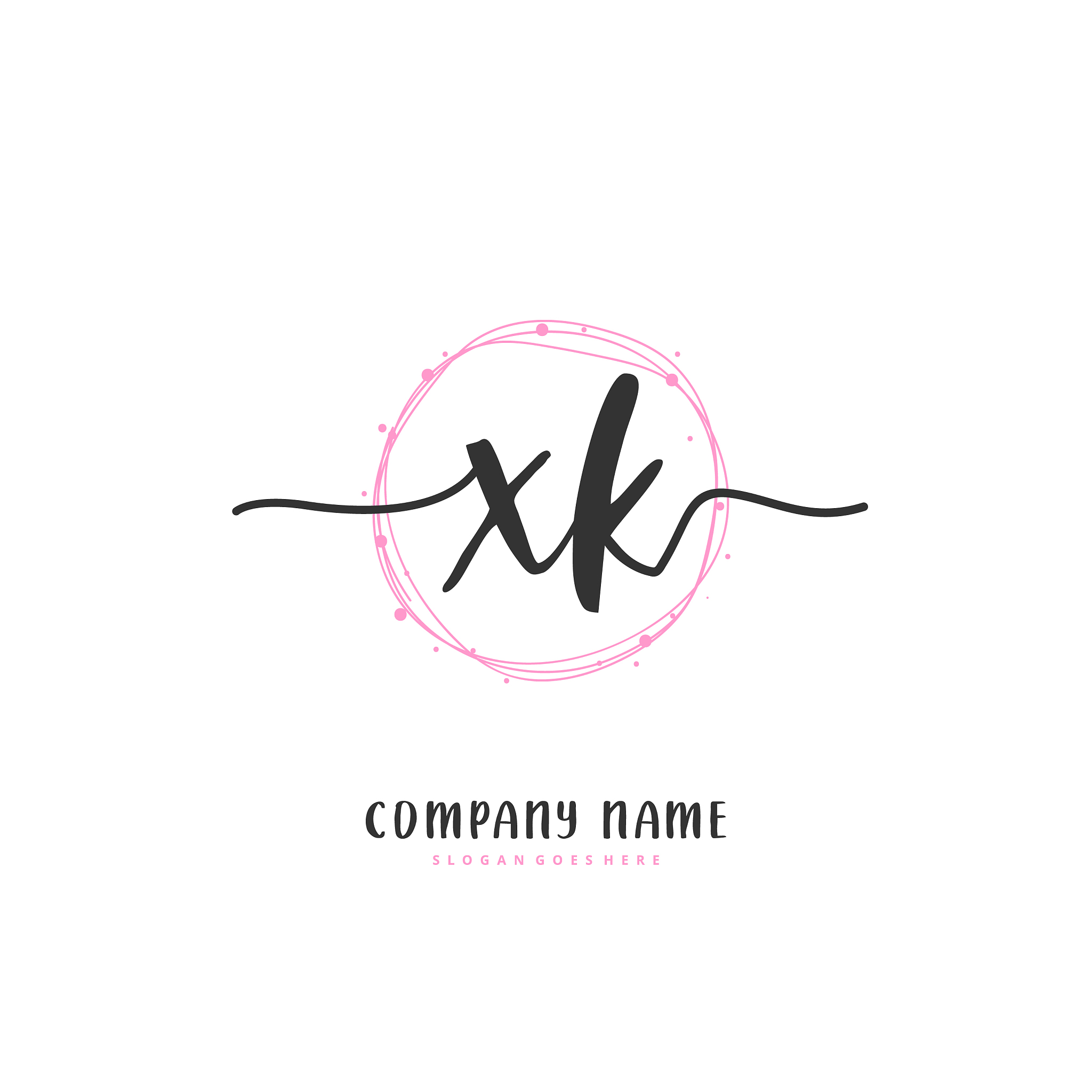 x k xk initial handwriting and signature logo