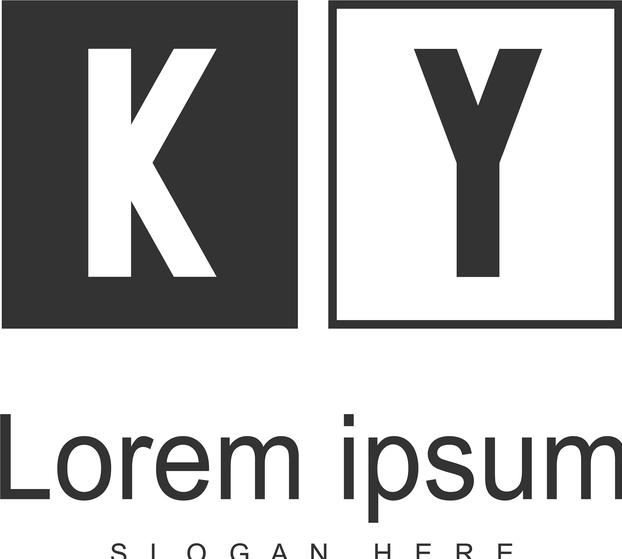 initial ky logo template with modern frame
