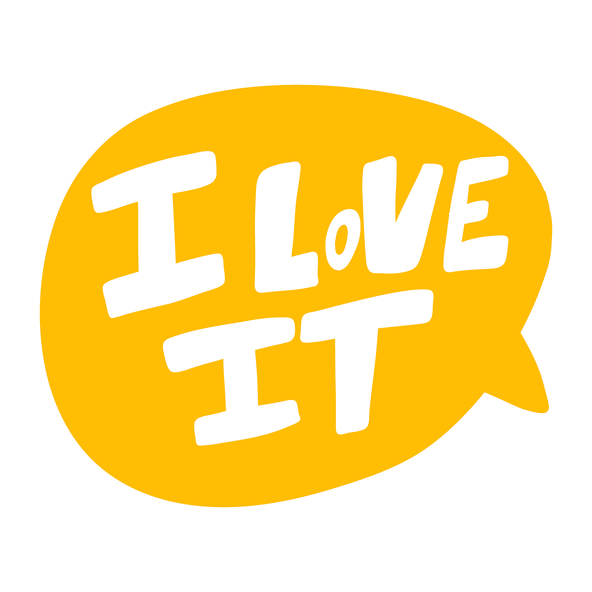 i love it. sticker for social media content. vector hand drawn i