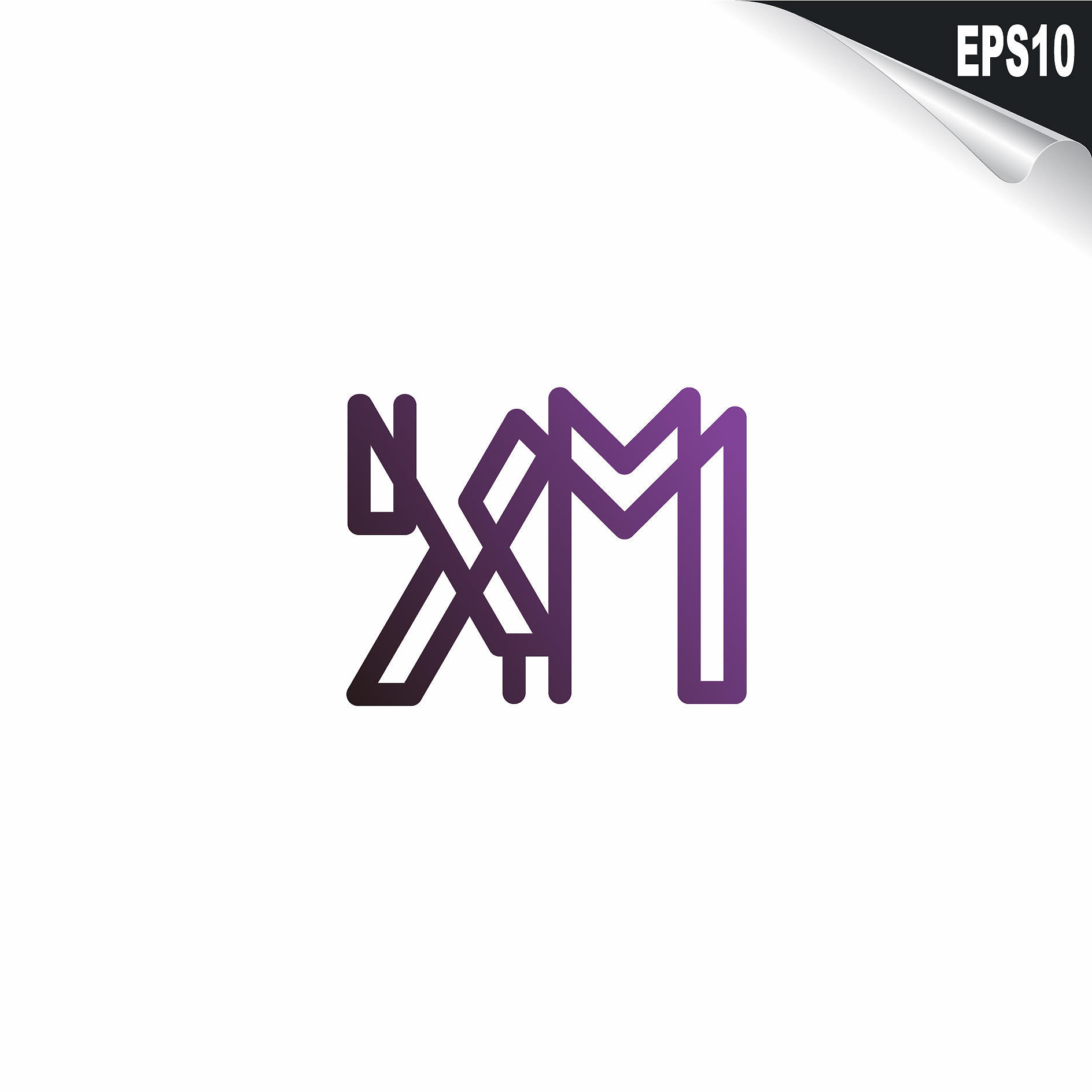initial km logo monogram design template simple