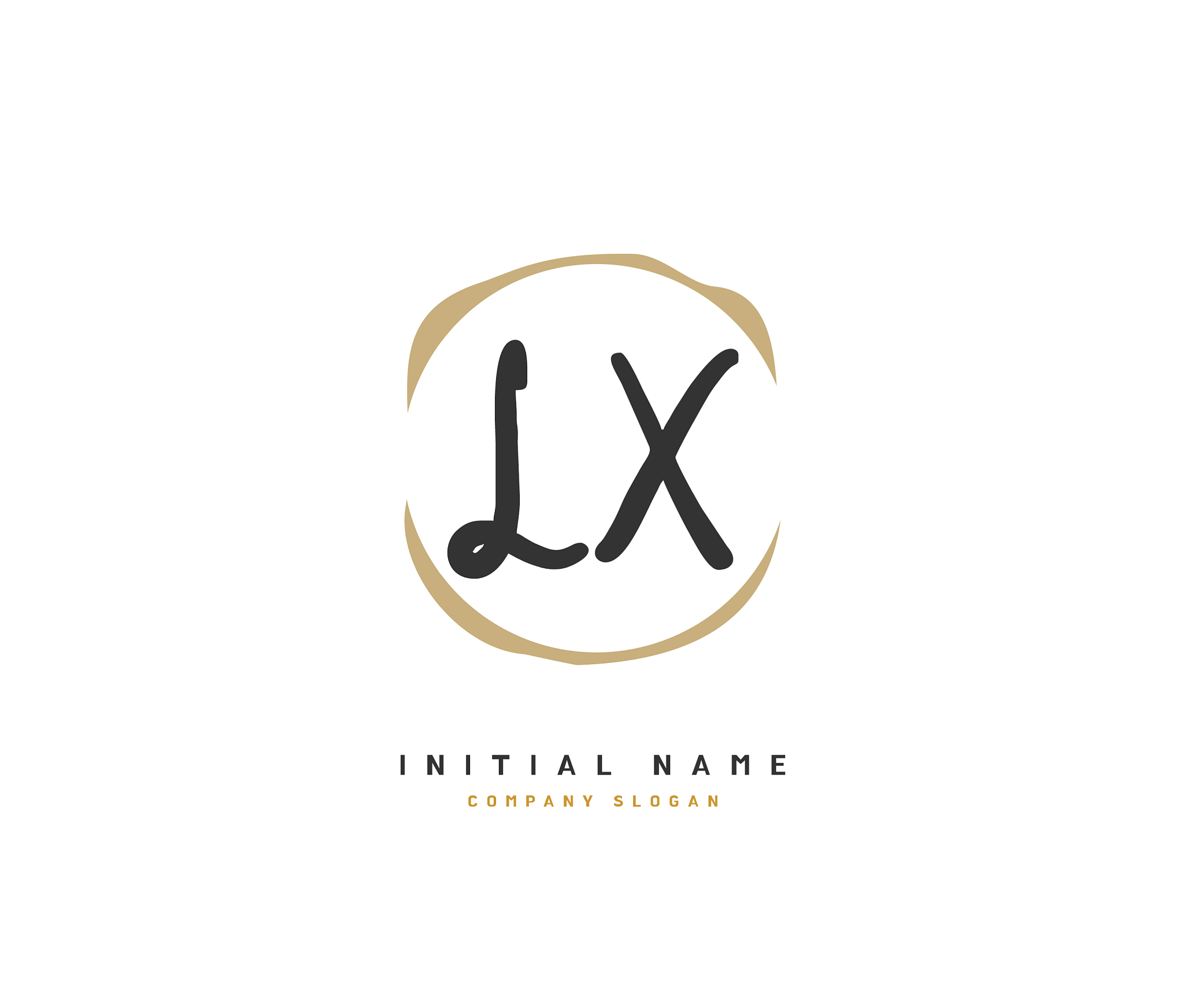 l x lx beauty initial logo handwriting logo of