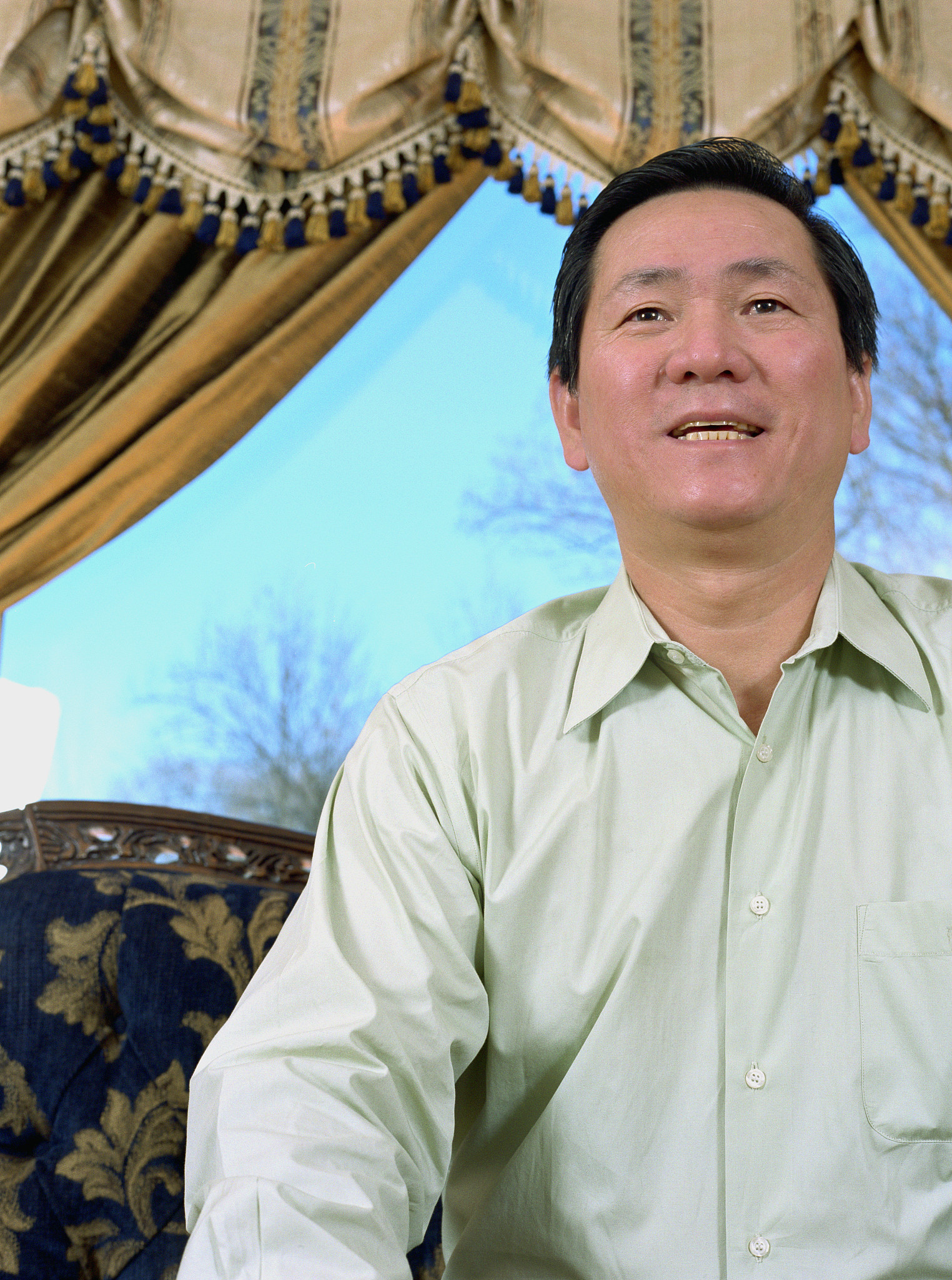 mature man in living room