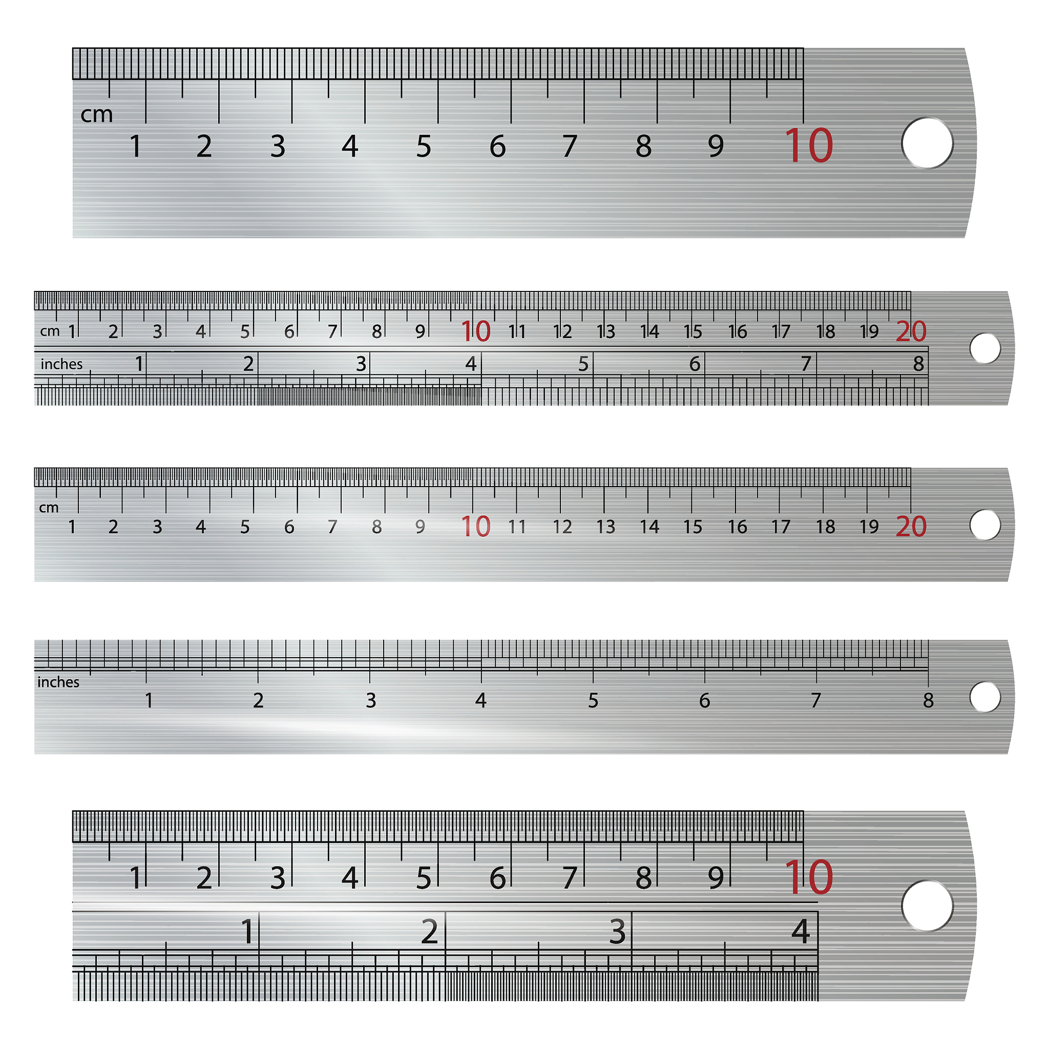 metric imperial rulers vector. centimeter and inch. measure tool