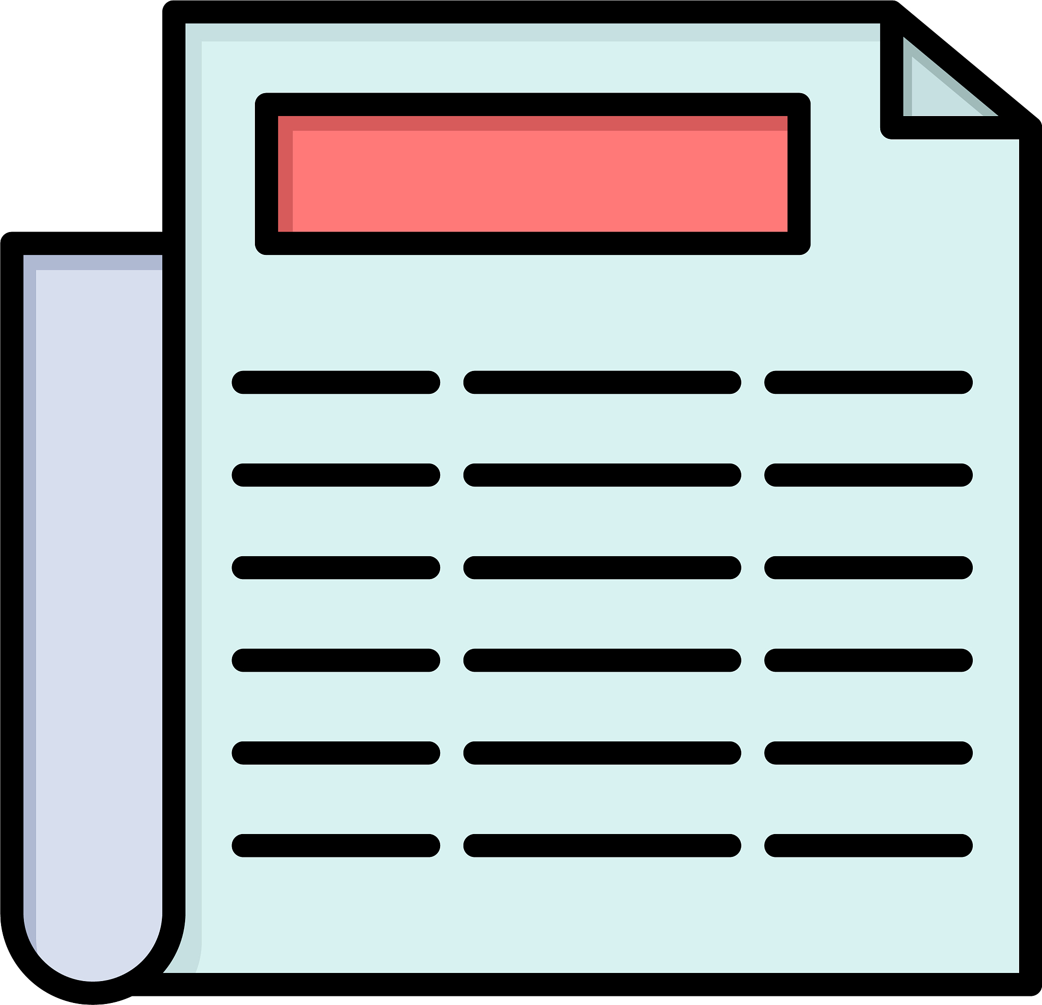 news paper document flat color icon icon banner