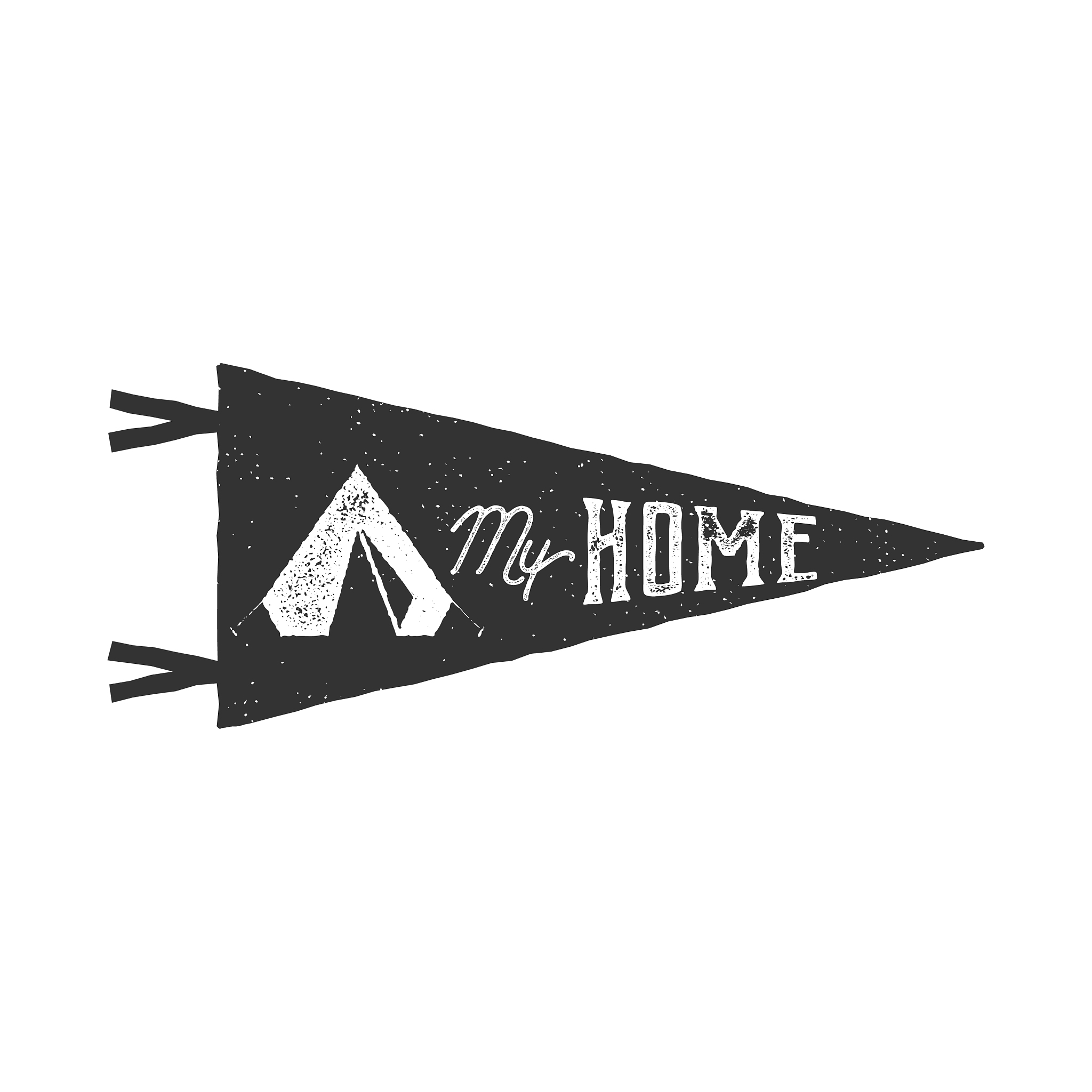 vintage hand drawn pennant template tent is my