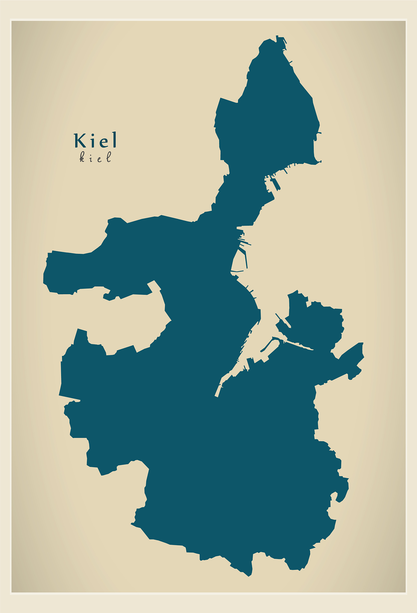 modern city map - kiel city of germany de