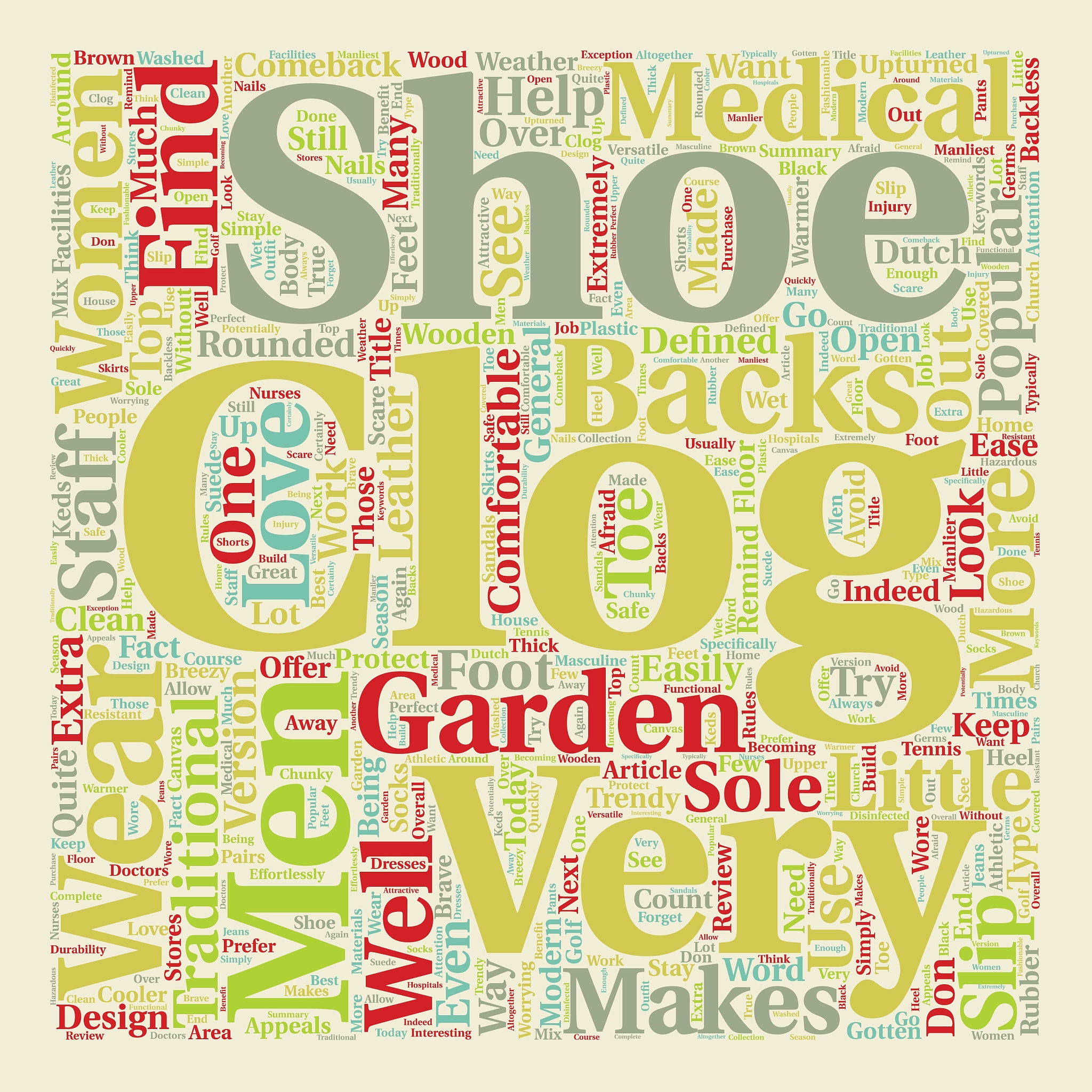 the men and women s clog in review text background