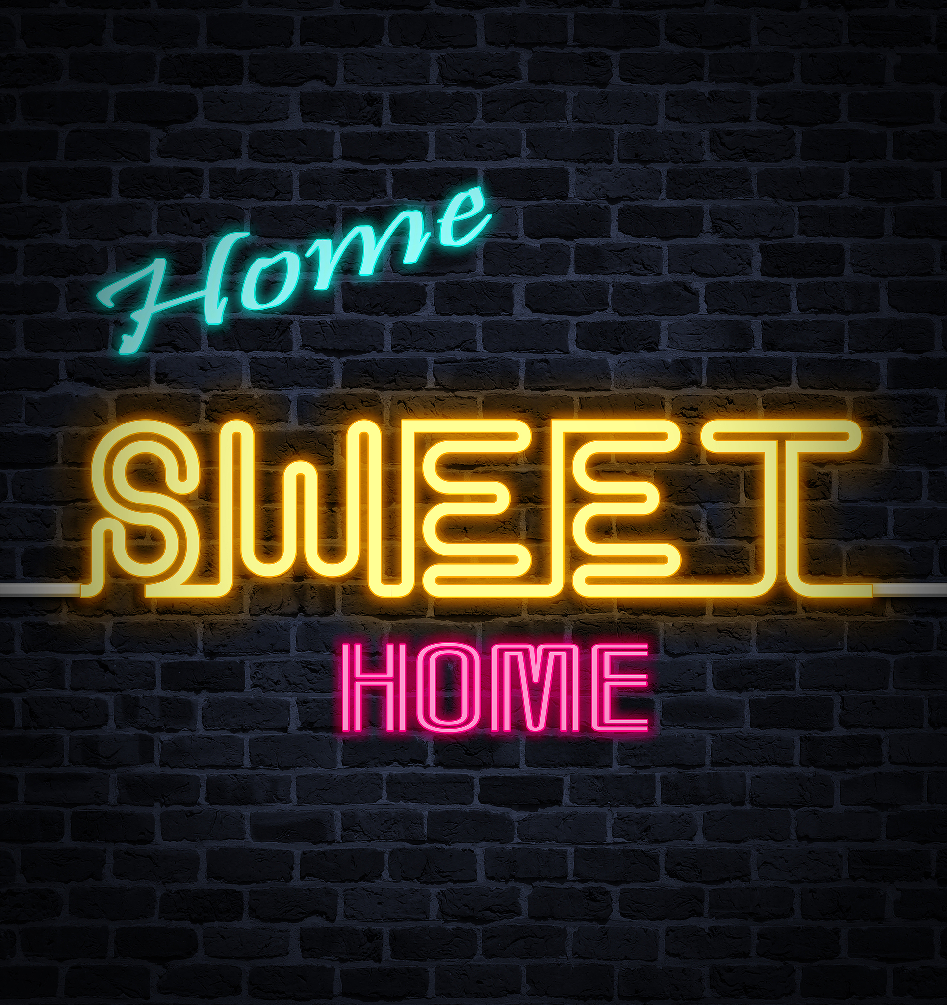home sweet home sign in neon lights