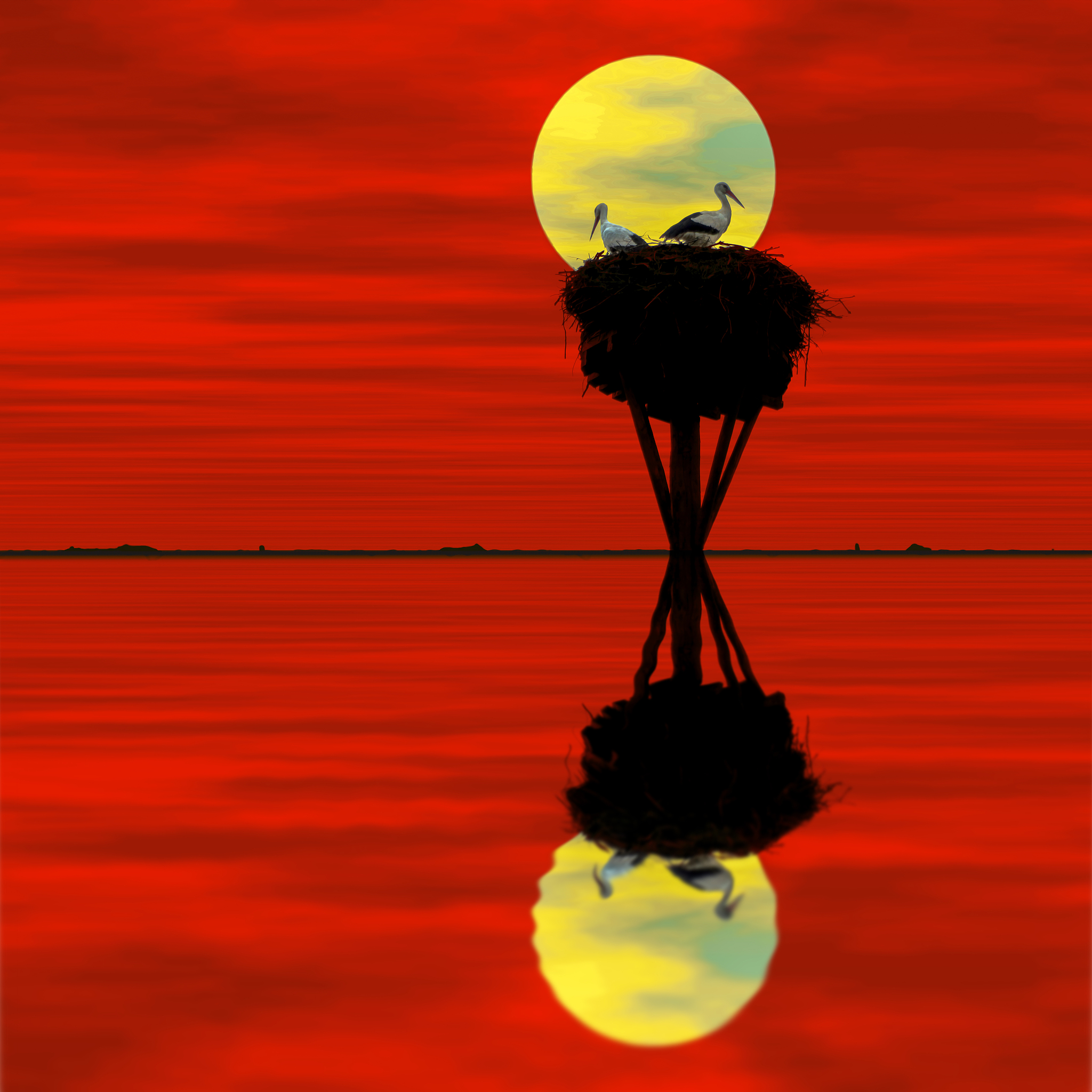 明月夕阳对仗诗句，夜空明与天际晚