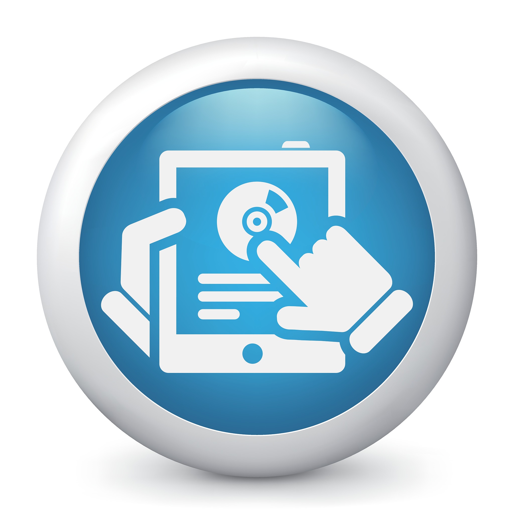 software or music website on tablet