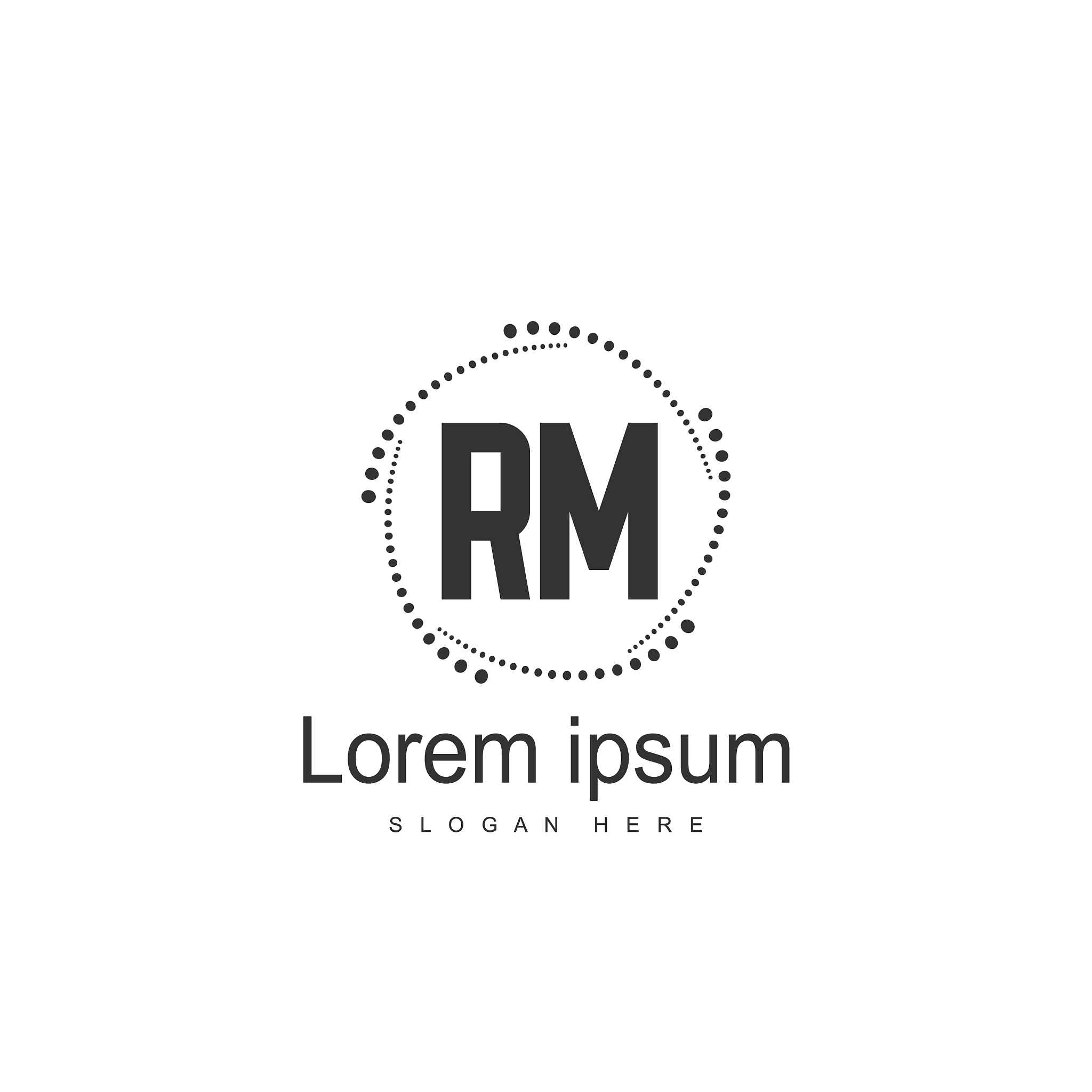 rm logo template design initial letter logo design