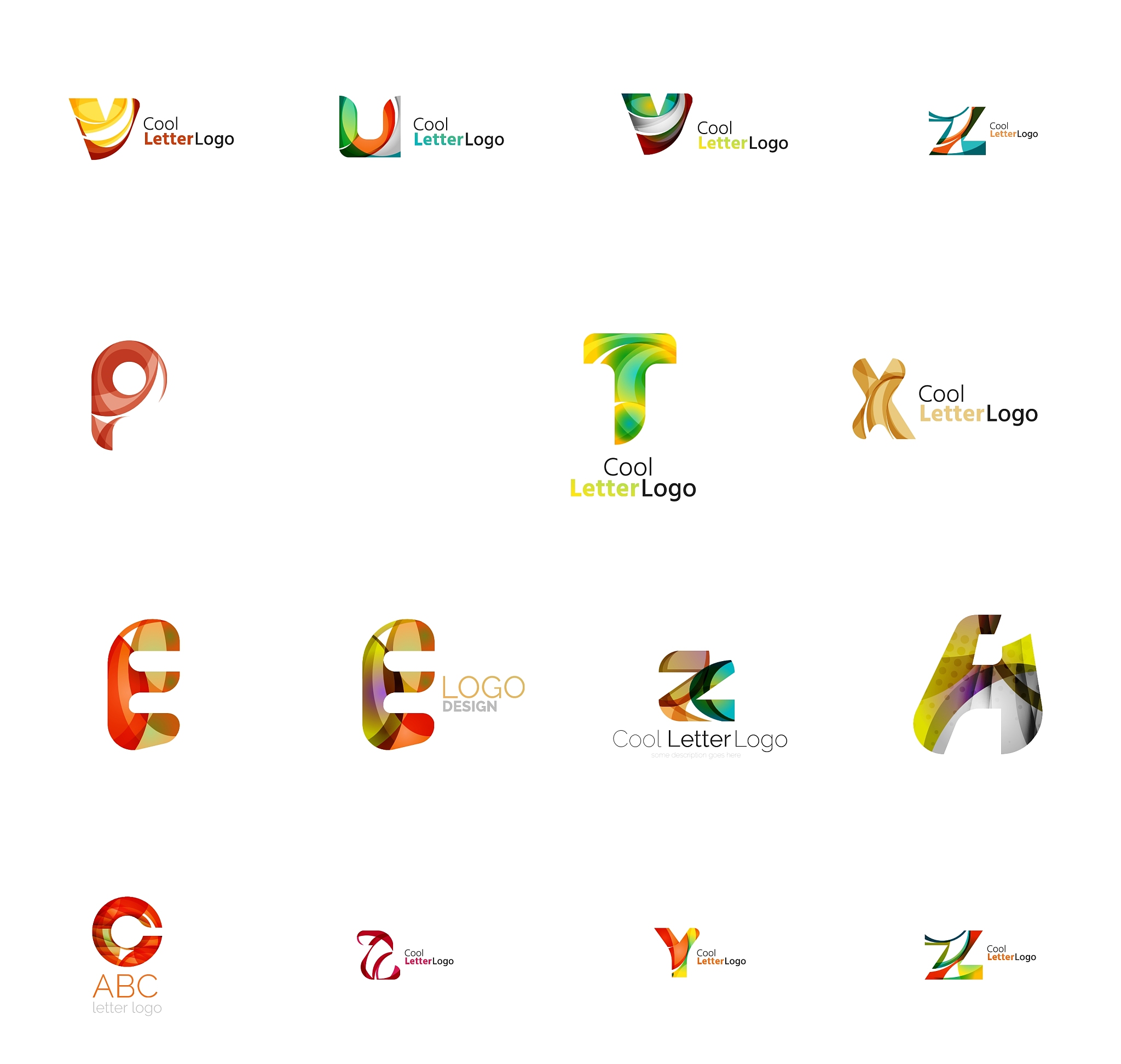 set of universal company logo ideas business icon