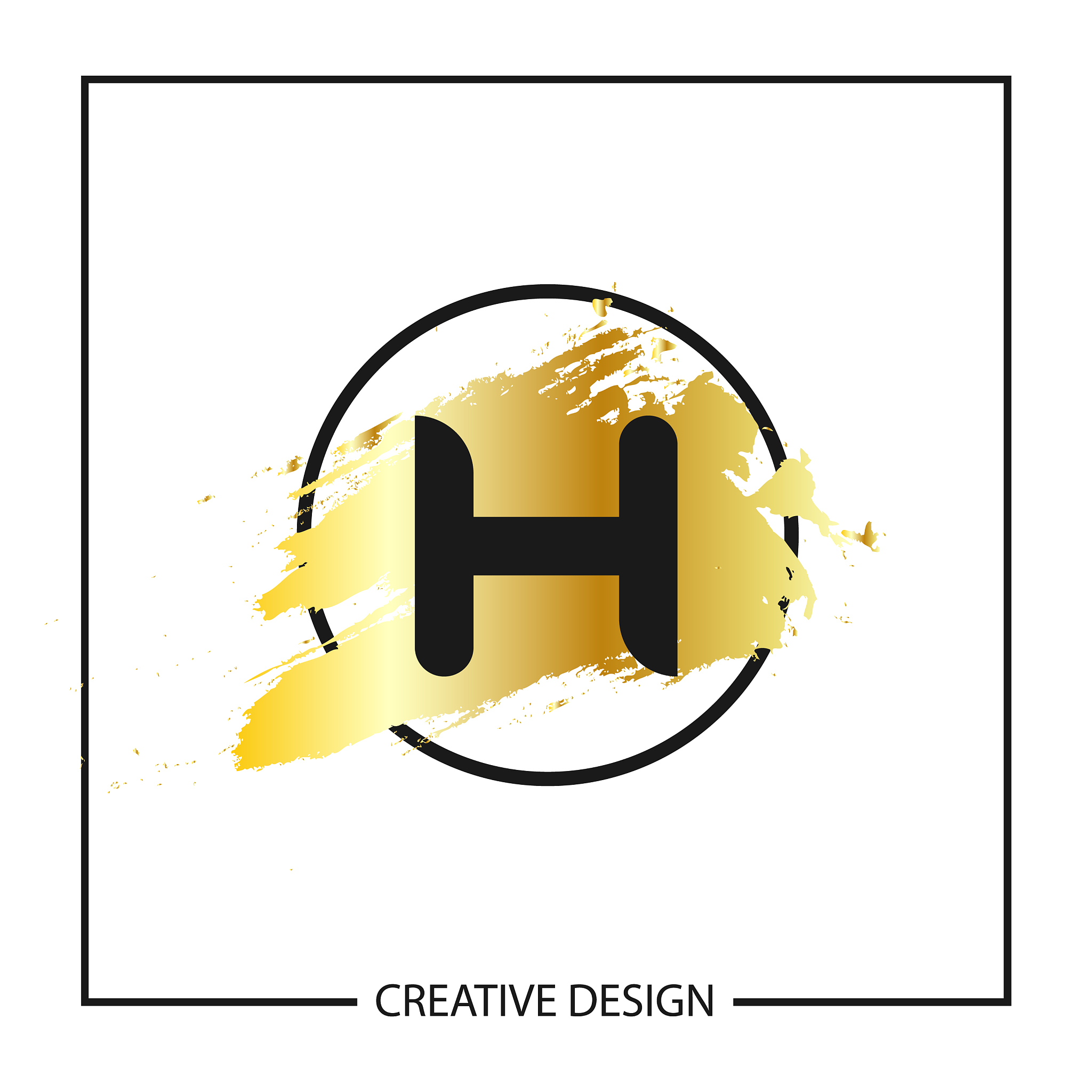 initial letter h logo template design
