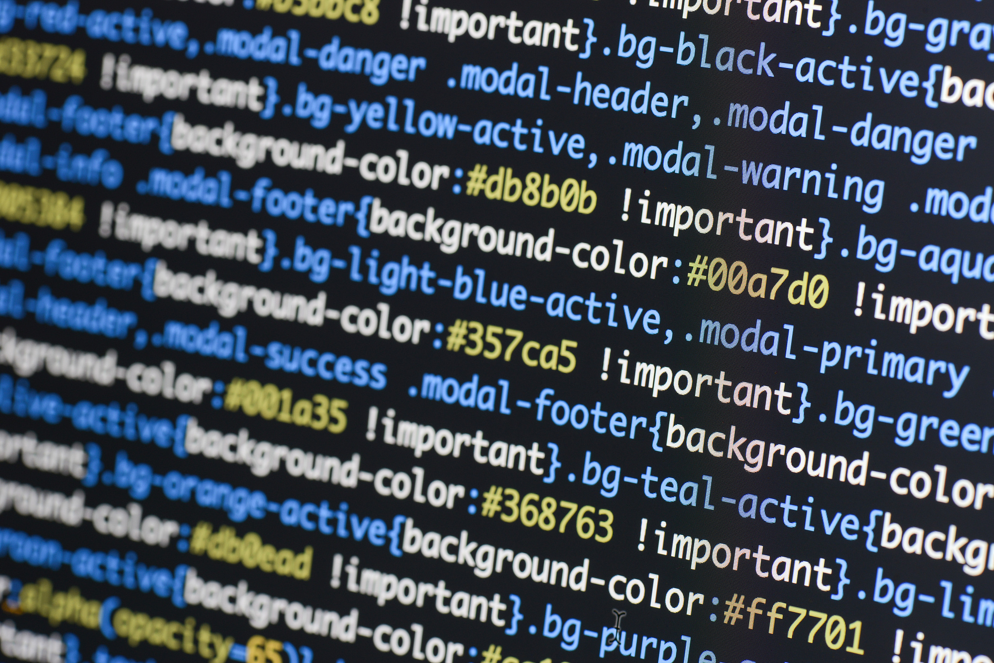 real css code developing screen. programing workflow abstract al
