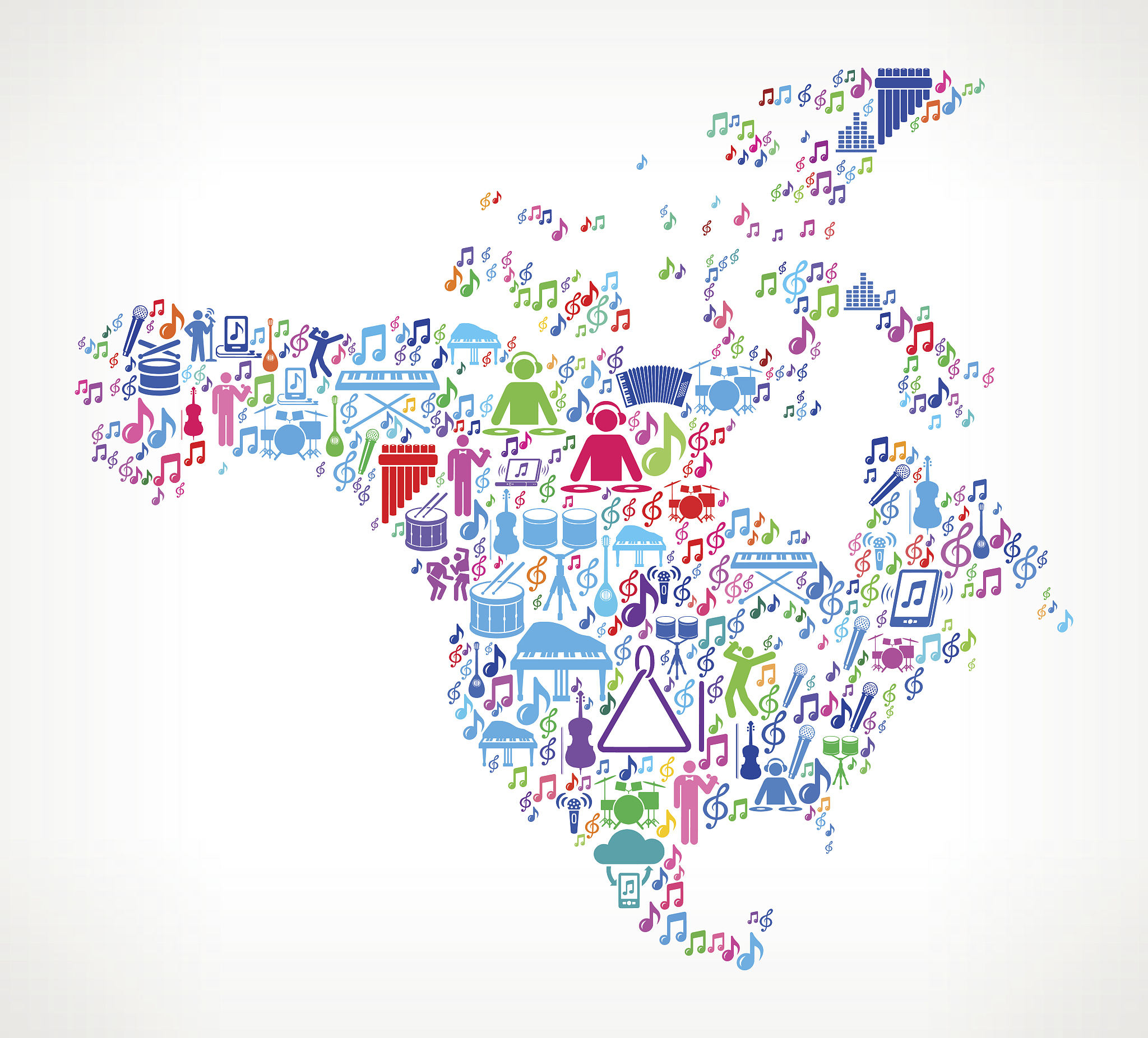 north america fun adventure travel vector icons background
