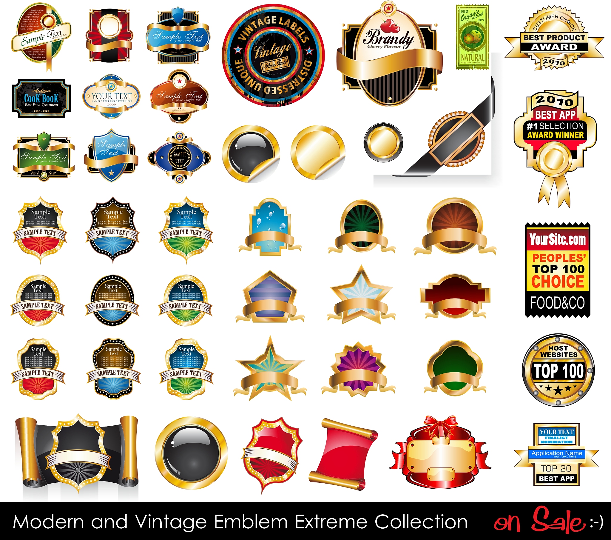 modern and vintage emblems