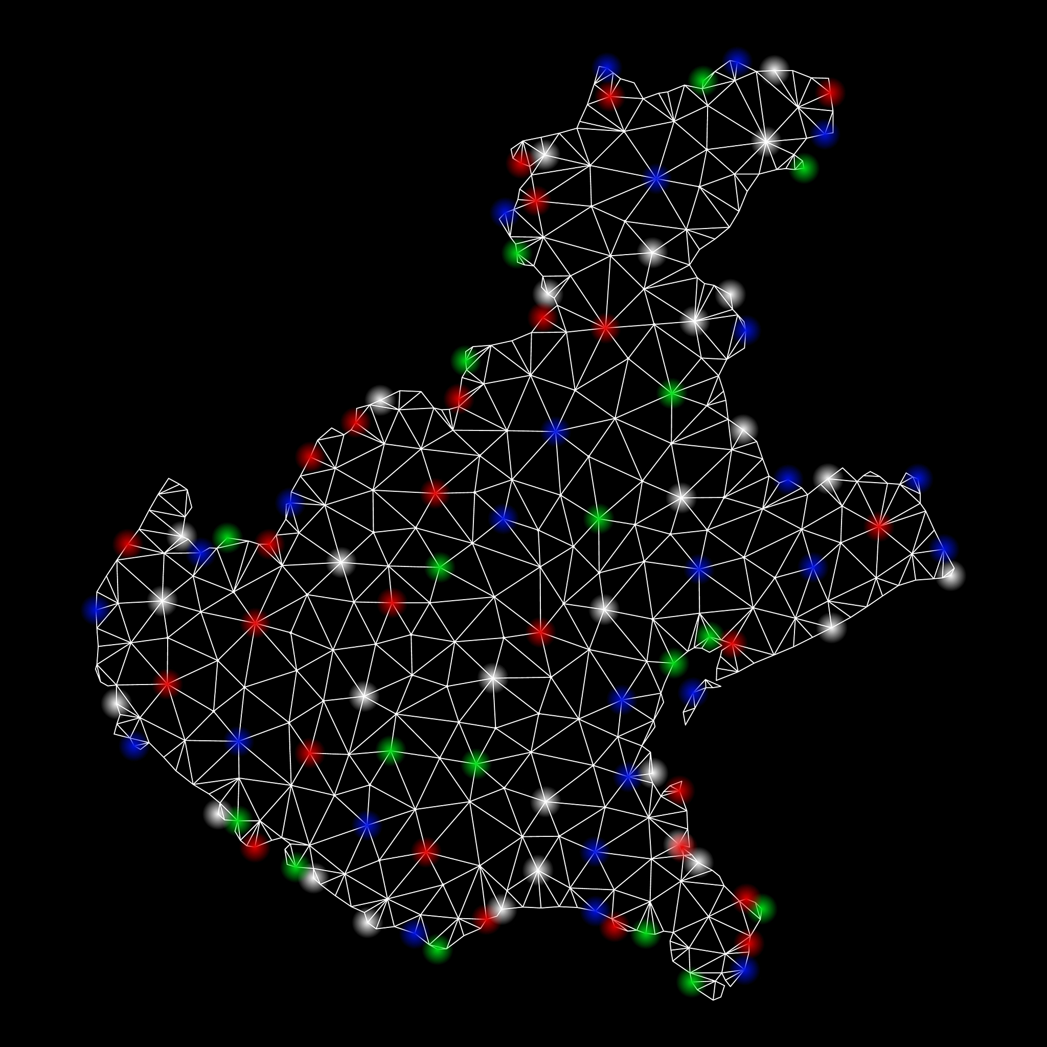 bright mesh network veneto region map with flash
