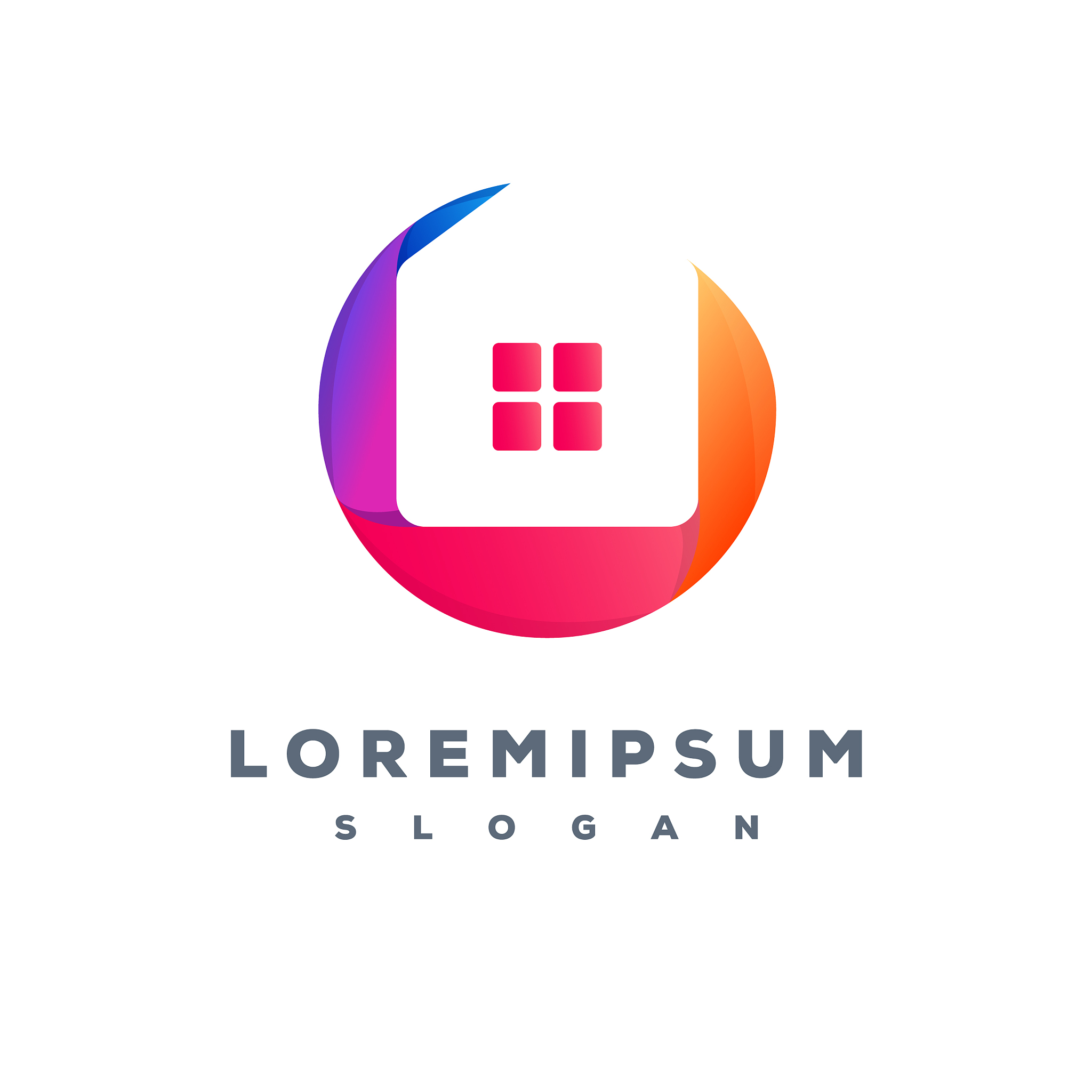 colorful home logo design ready to use