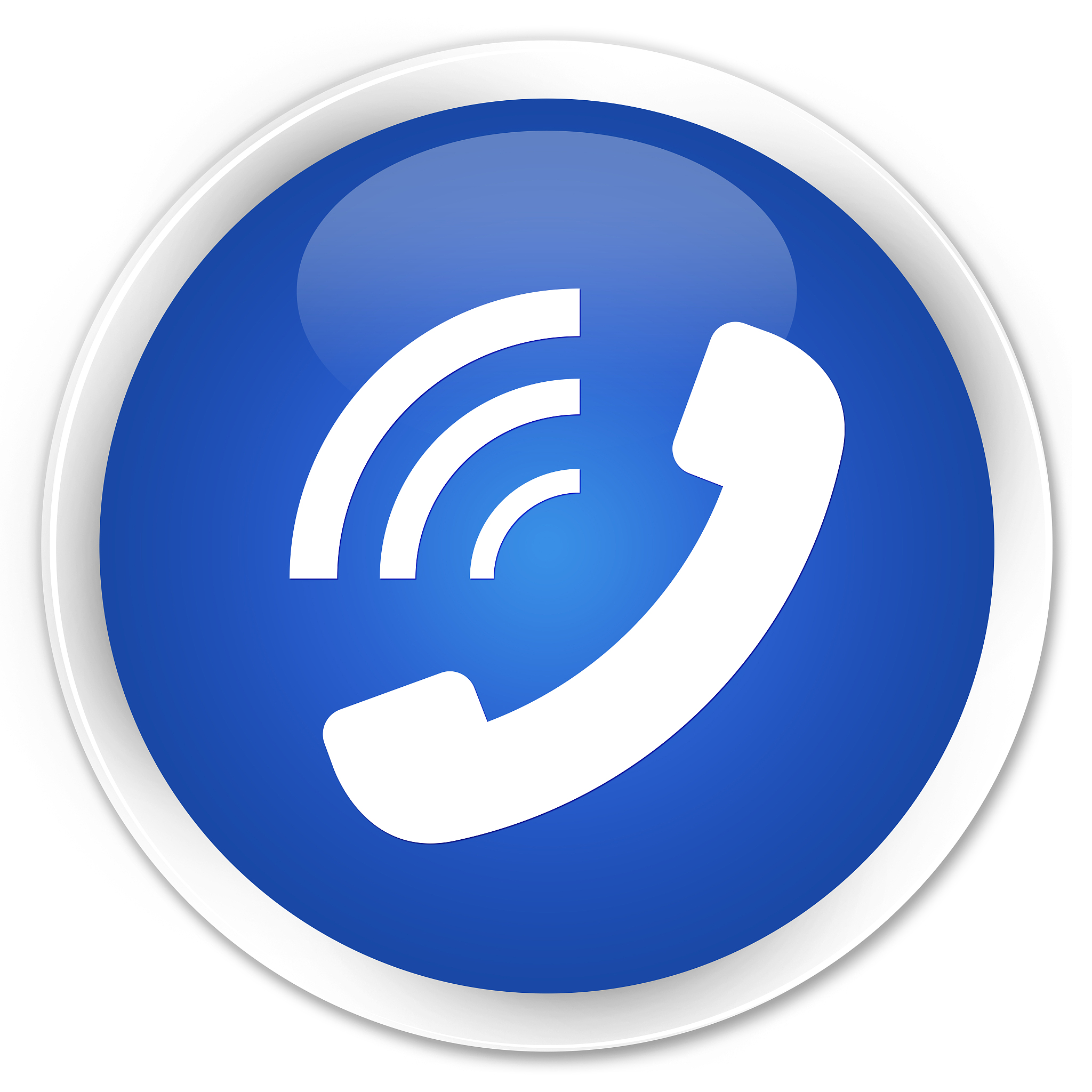phone ringing icon premium blue round button