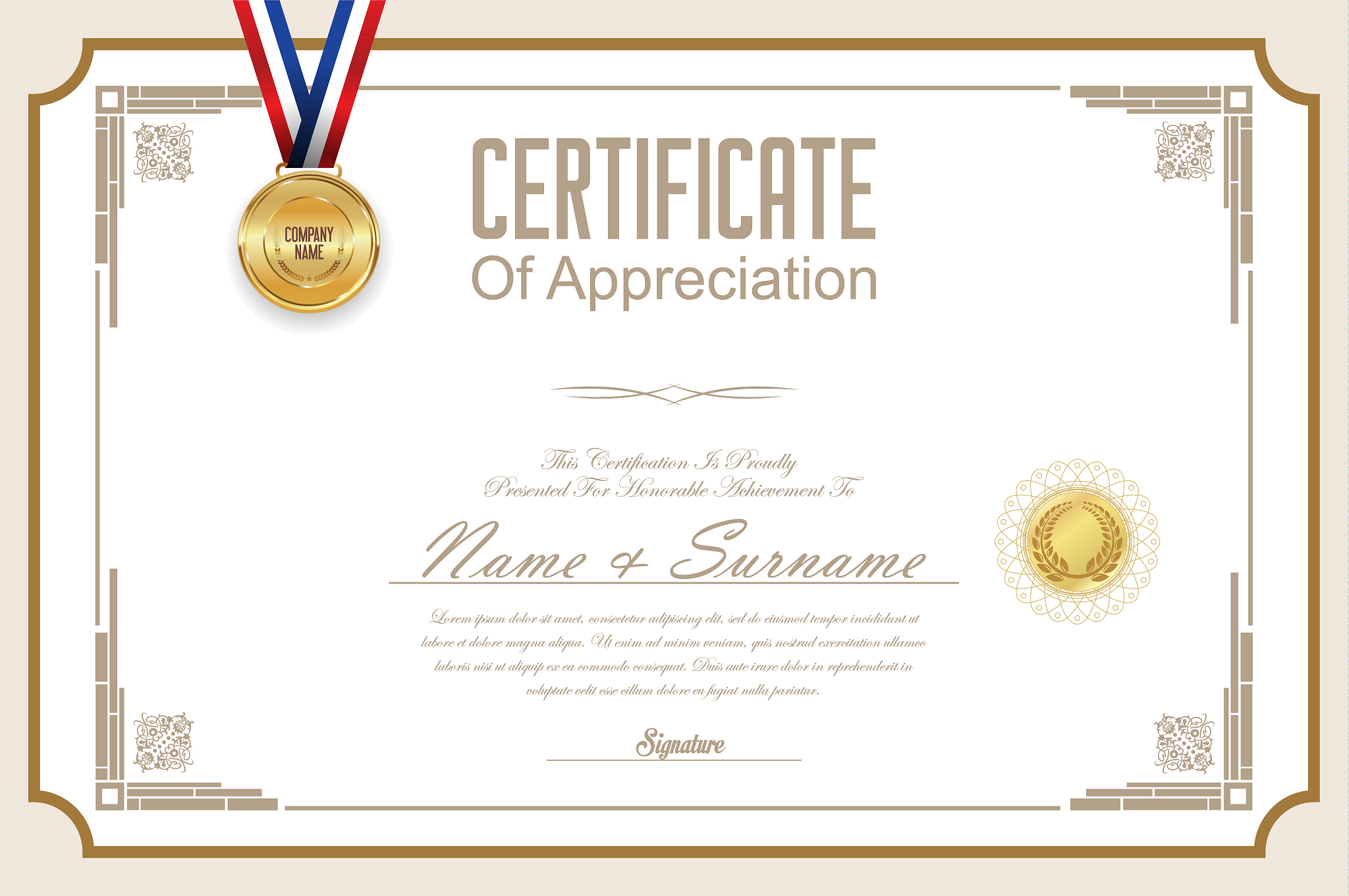 certificate or diploma retro design collection