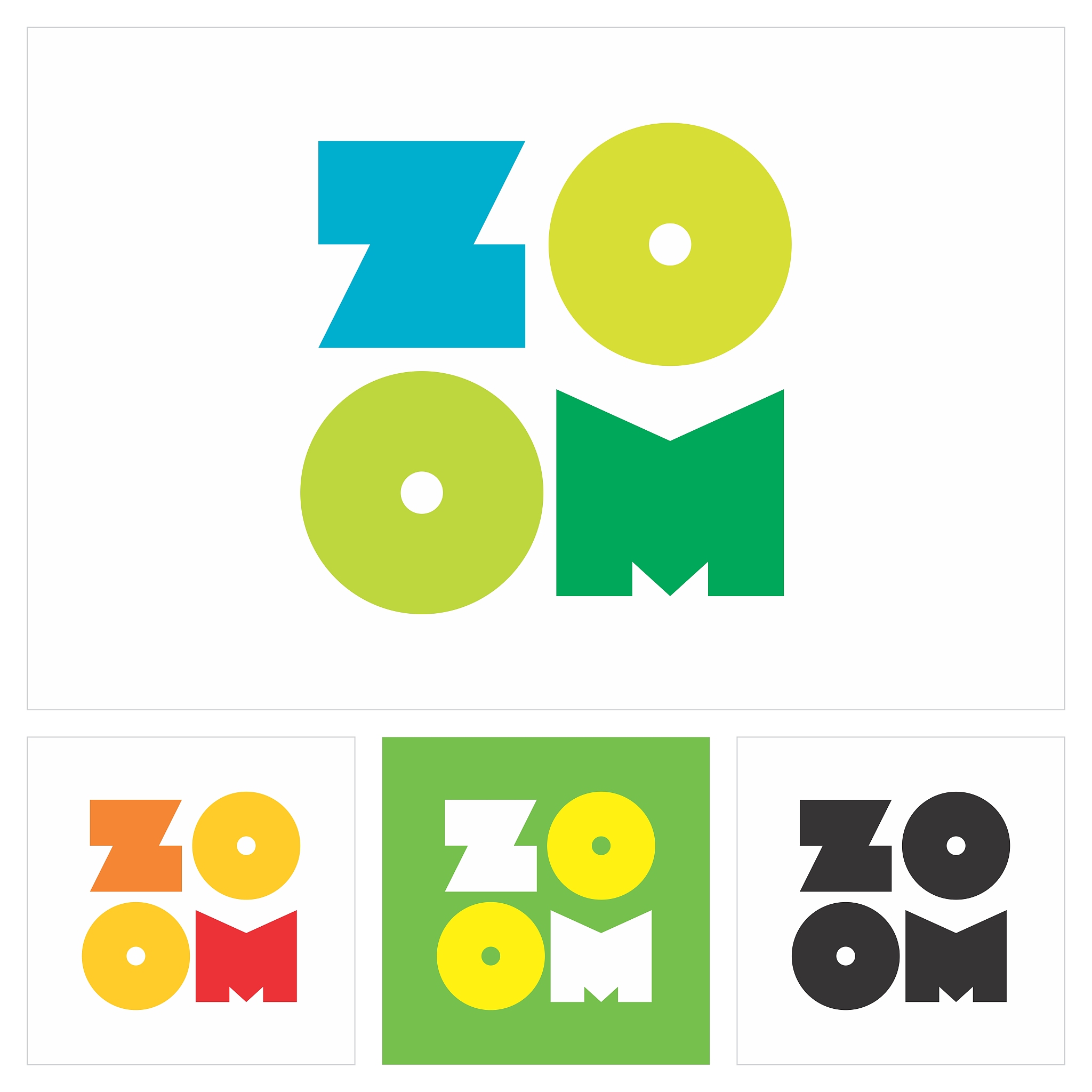 zoom typography vector company symbol. text icon style. geometri