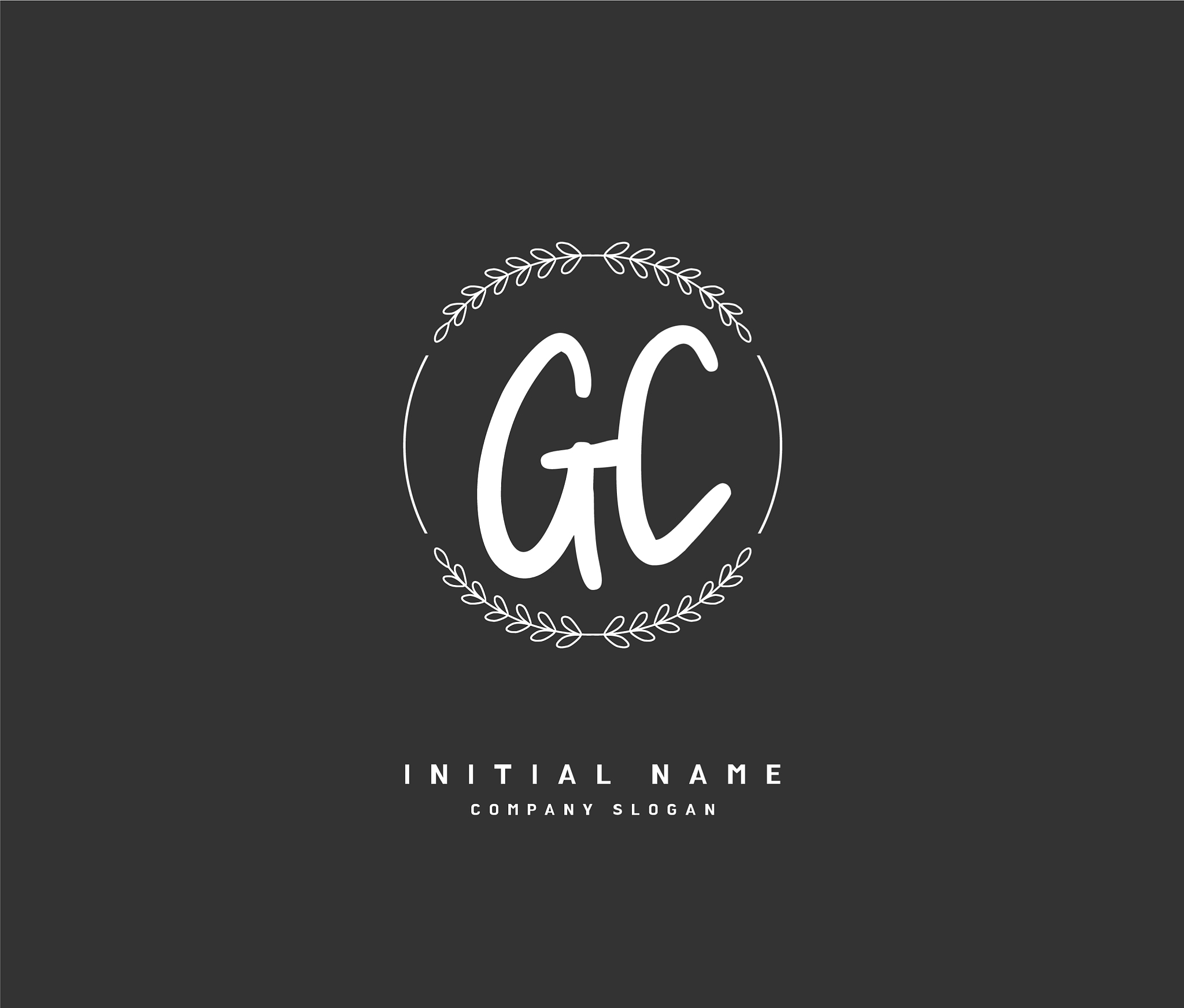 g c gc beauty initial logo handwriting logo of