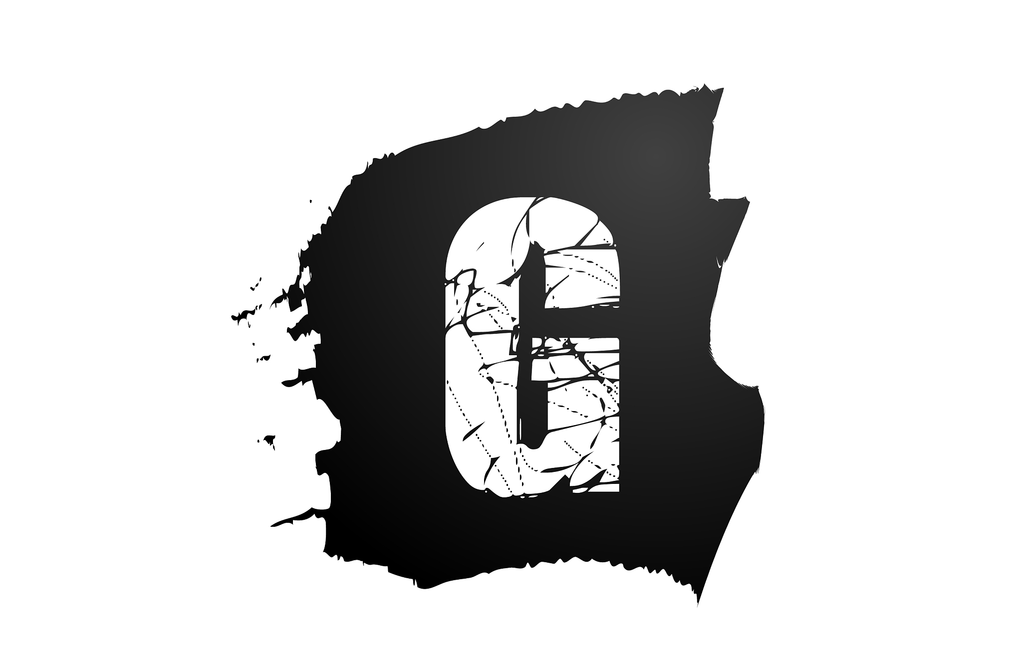 letter g logo grunge broken alphabet for company