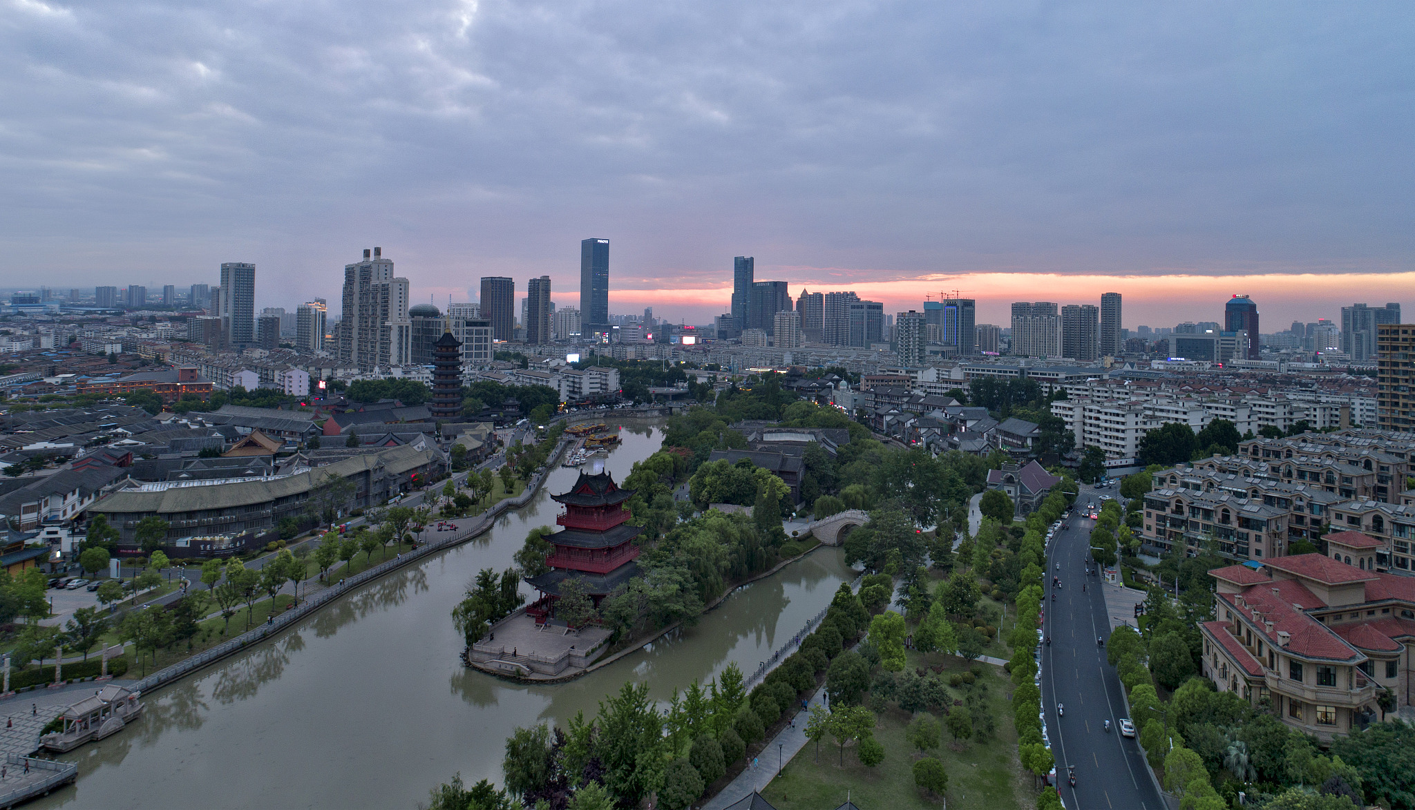 运河之都江苏省淮安市城市风光