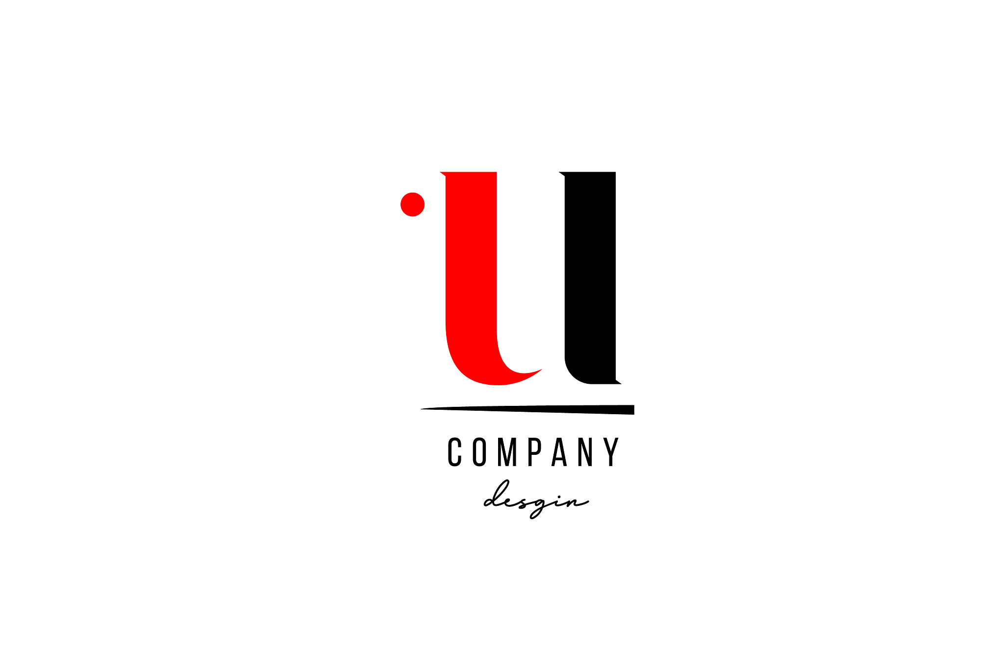 u letter logo alphabet design icon for company