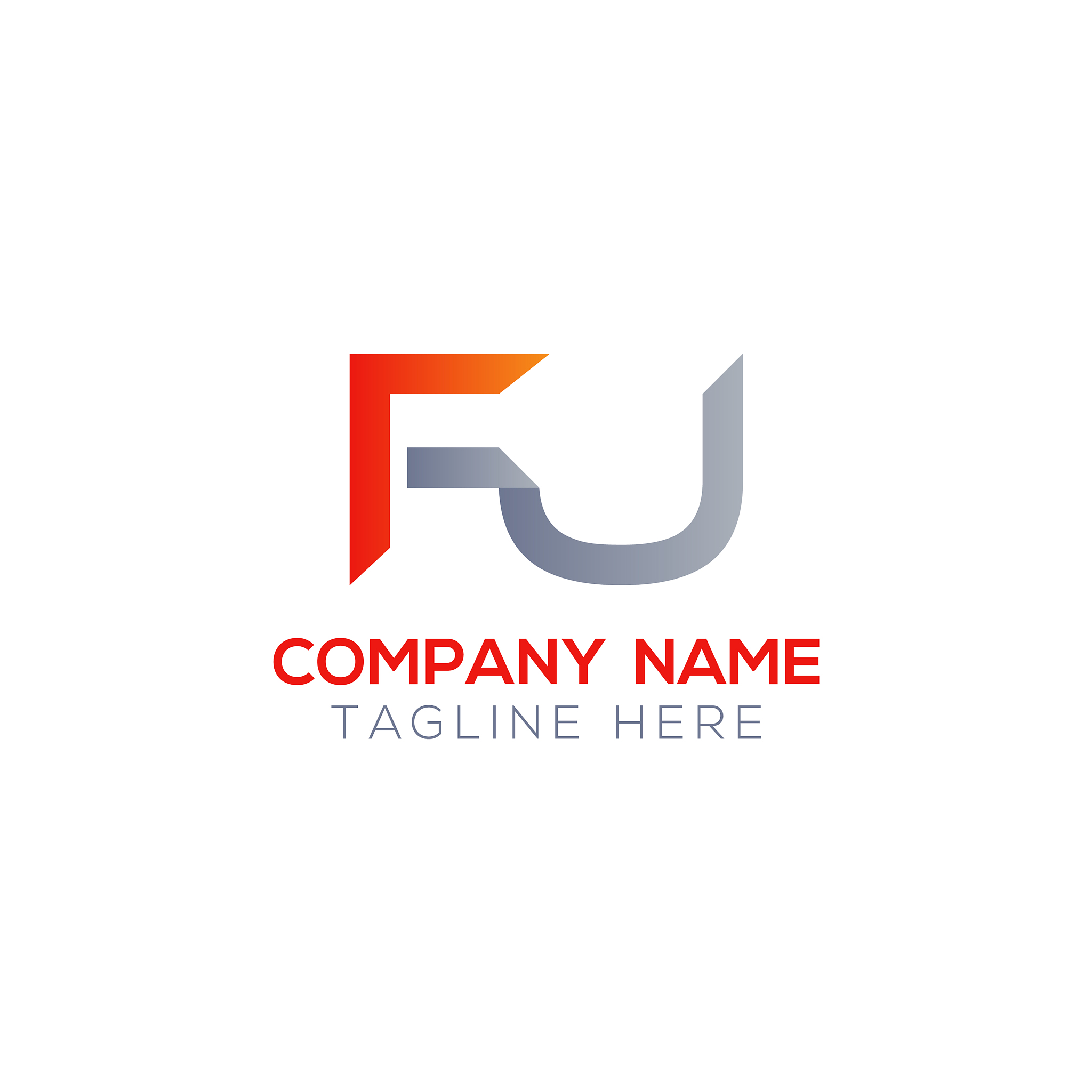 initial letter fu logo design template creative