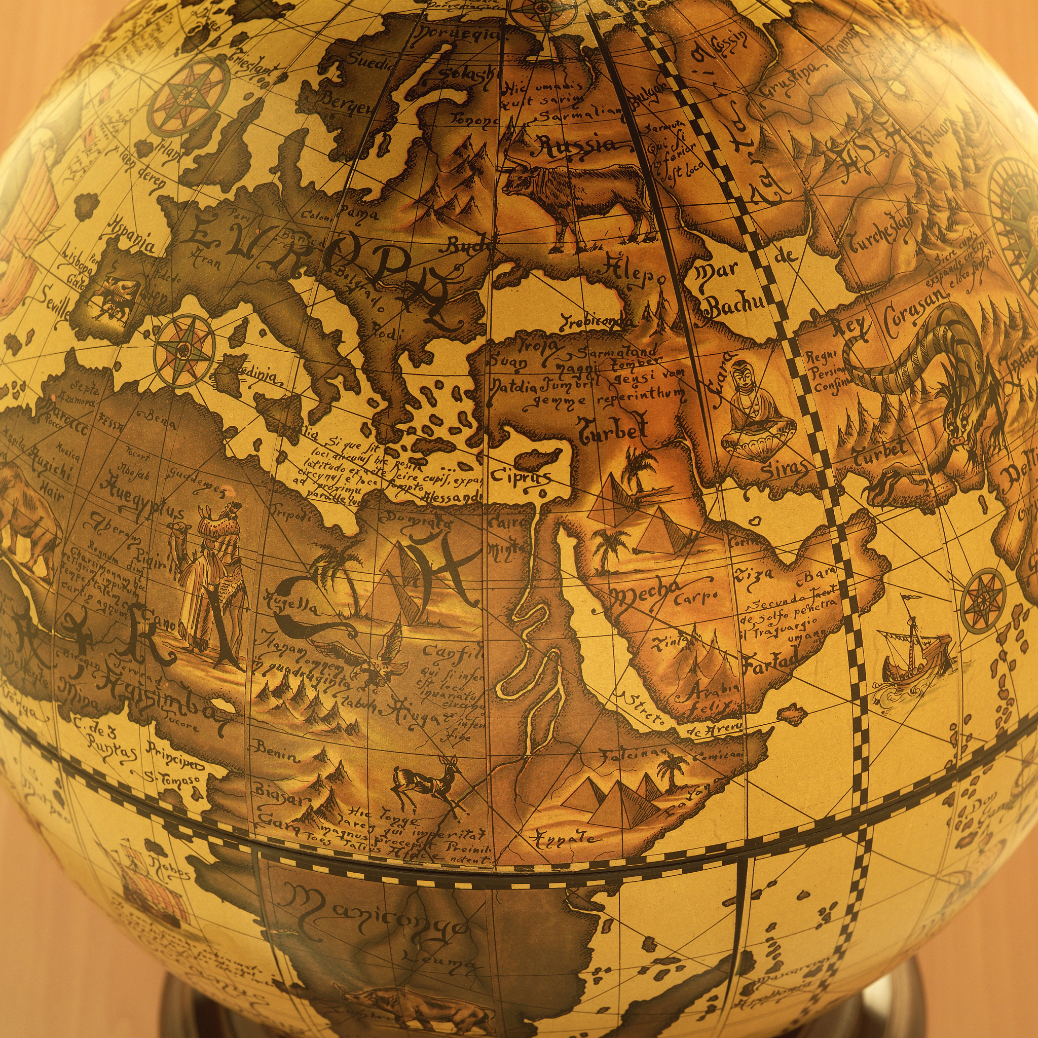 a globe, high angle view