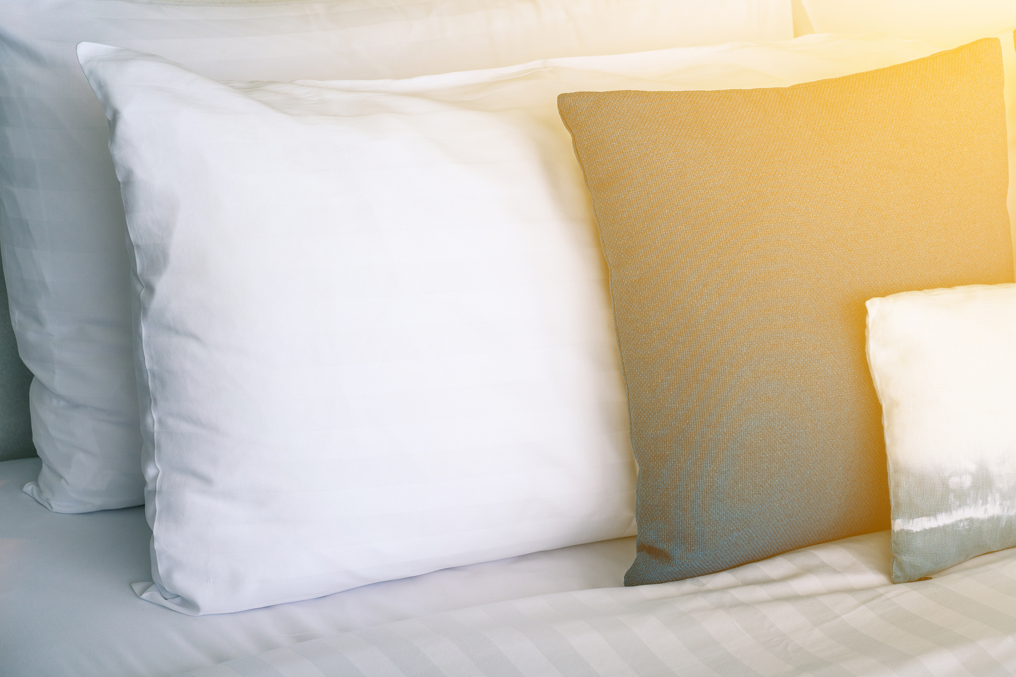 luxury bed in apartment, modern house so lerax and comfortable.