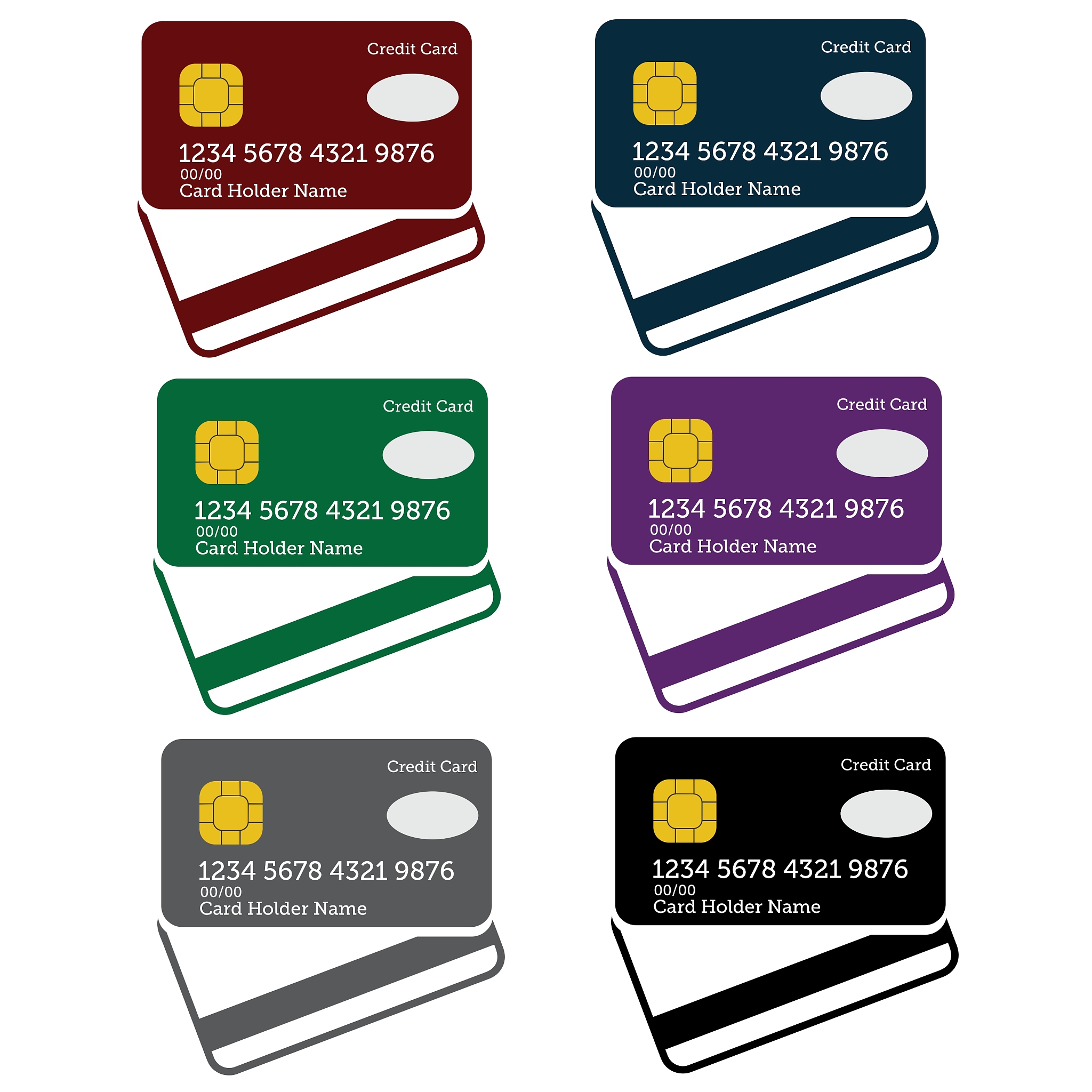 set of credit cards