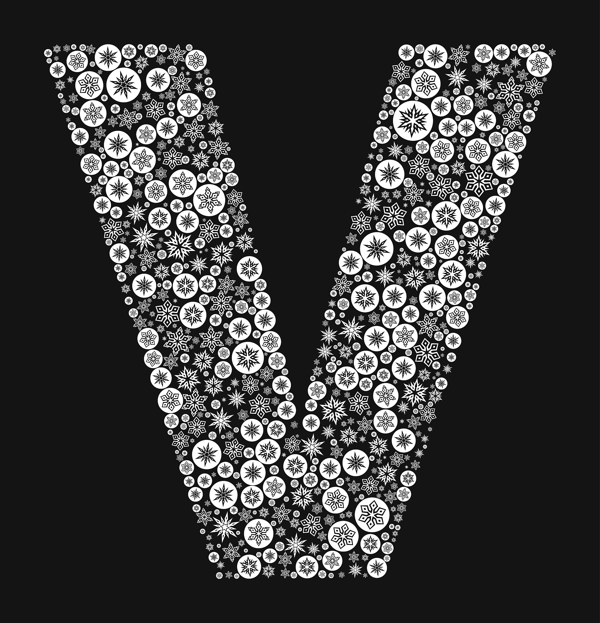 letter v on black background