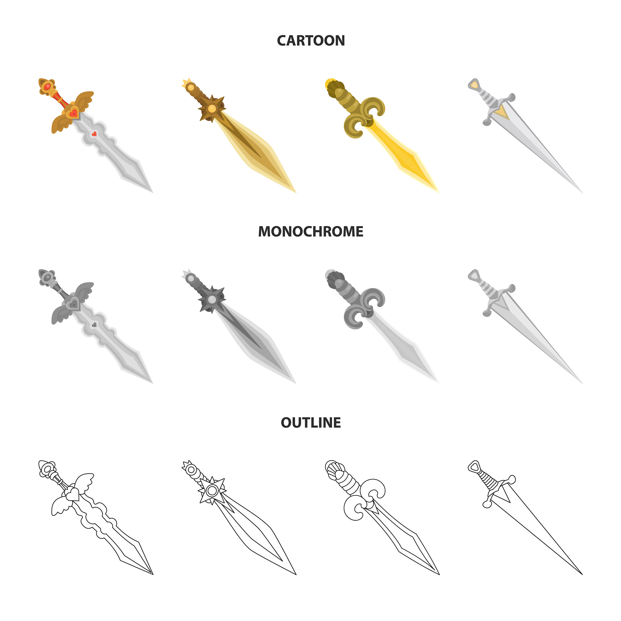 isolated object of game and armor logo collection