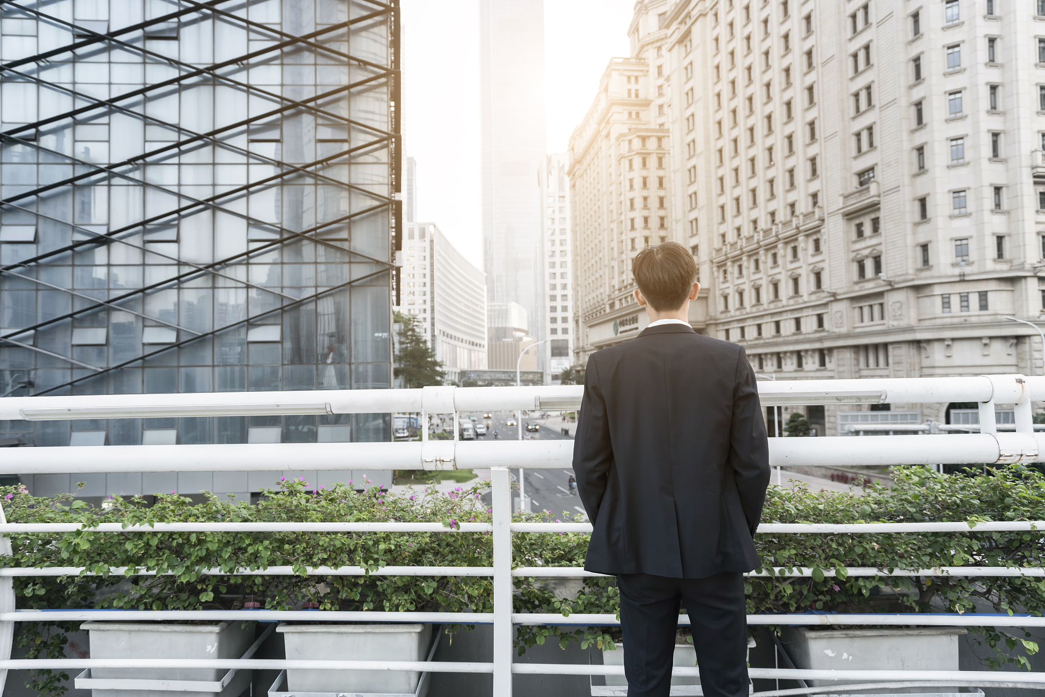 帮我写一段人物的背影描写要求：性别男职业律师