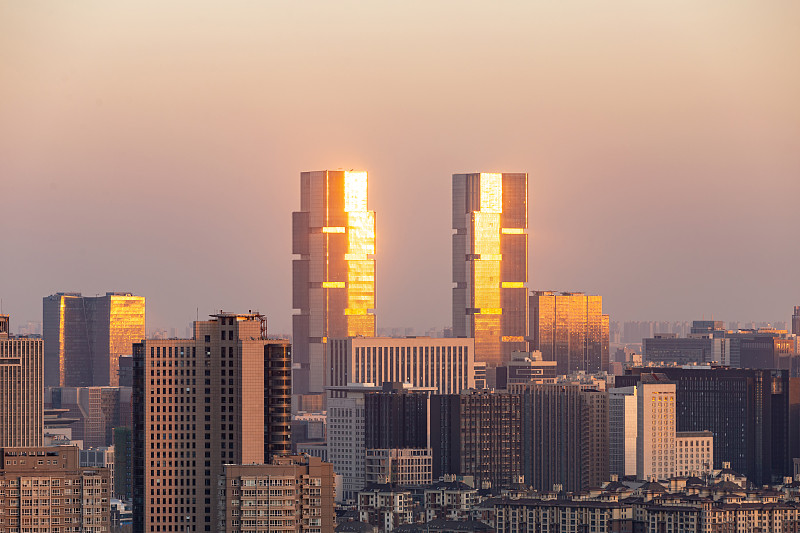 郑州双子塔城市风光