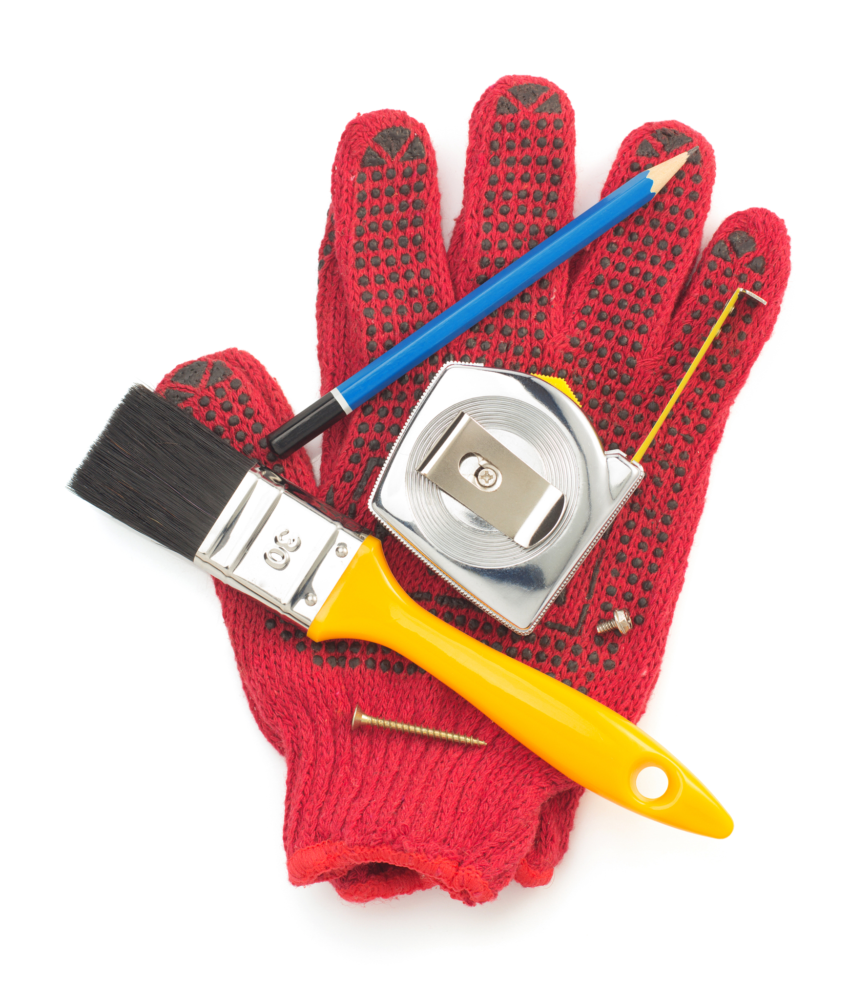 set of tools and instruments on white