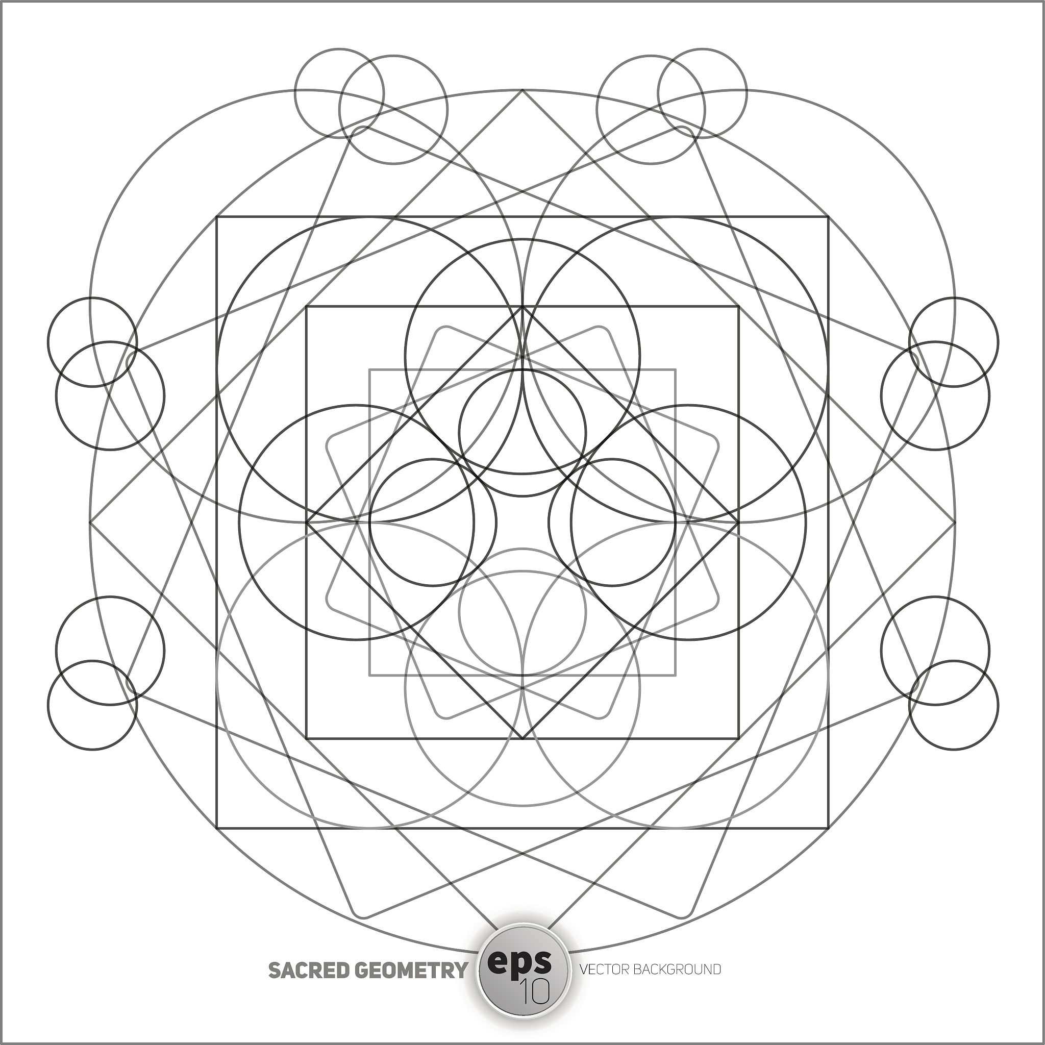 sacred geometry pattern in vector
