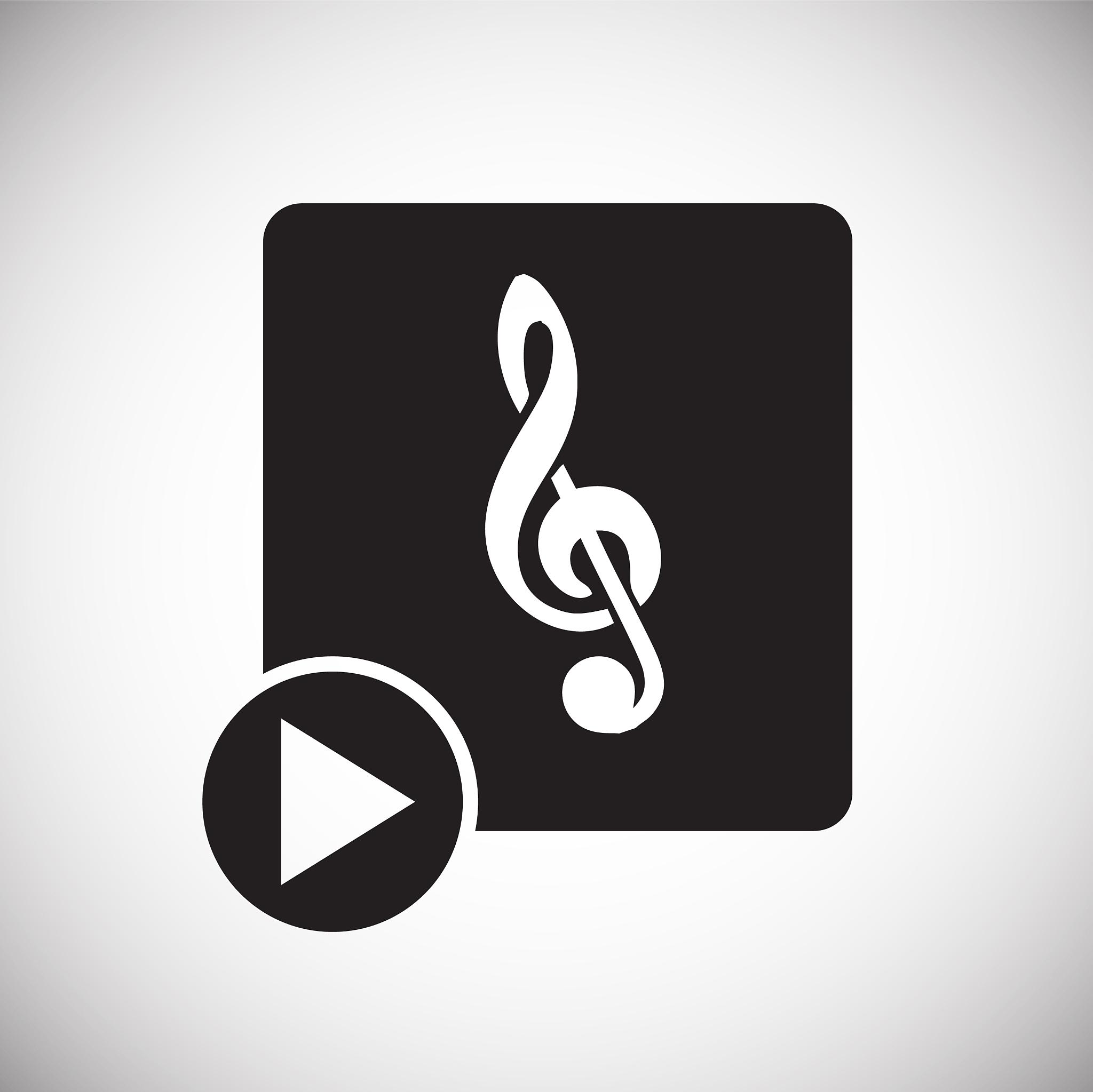 music icon on white background for graphic and web