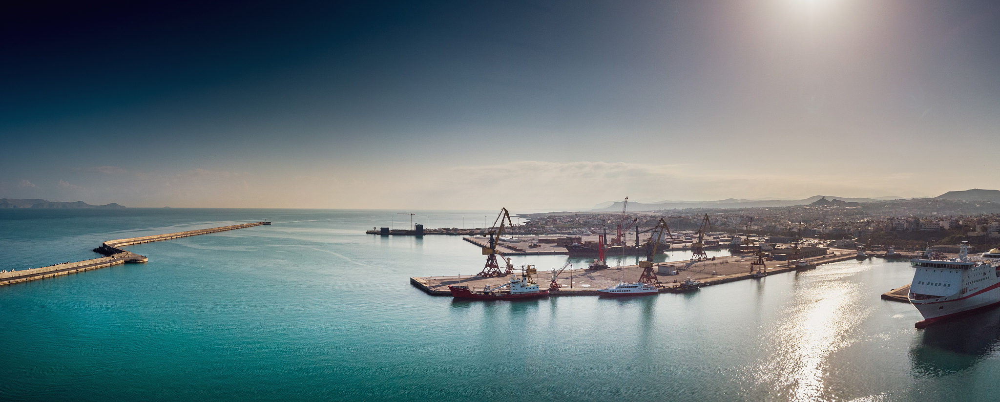 heraklion port, crete greece summer
