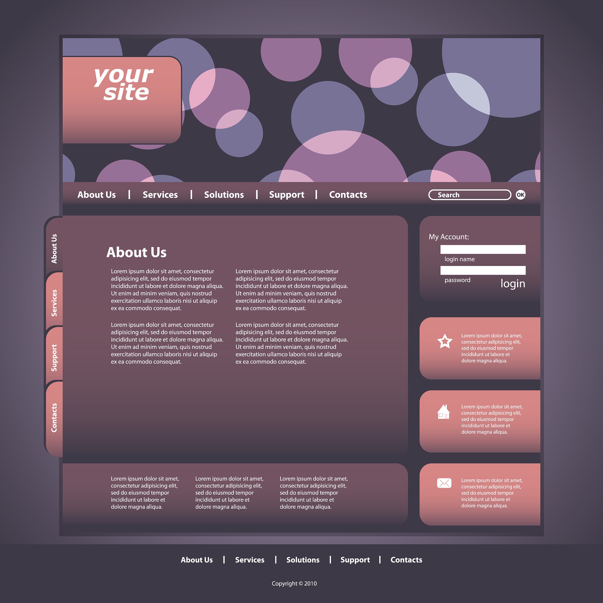 one page website template