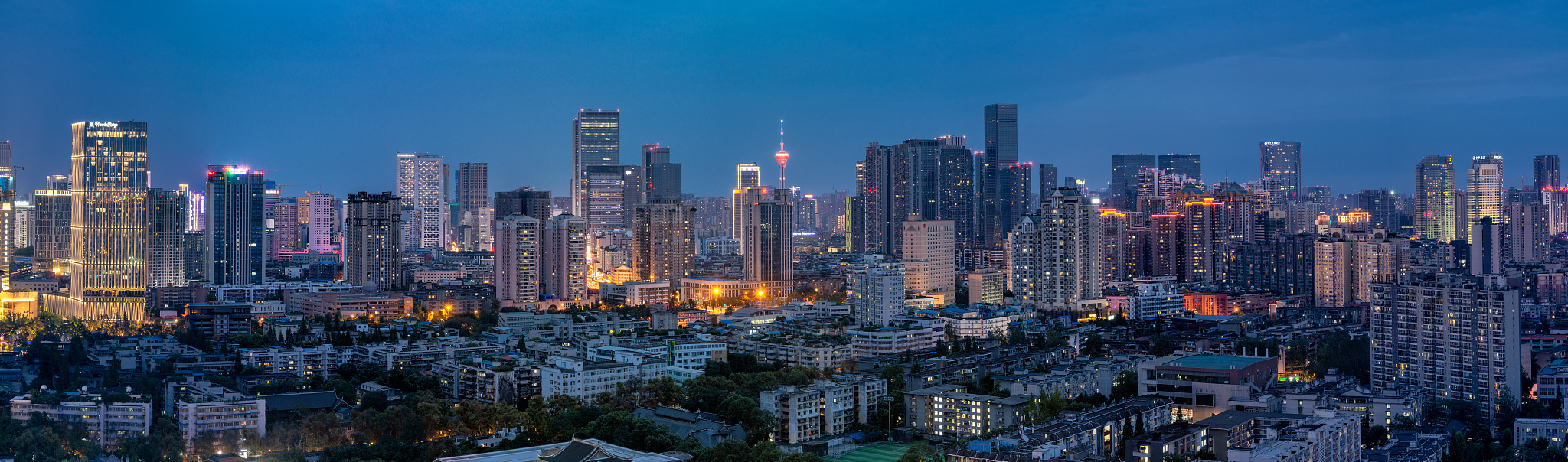 成都全景地标夜景风光