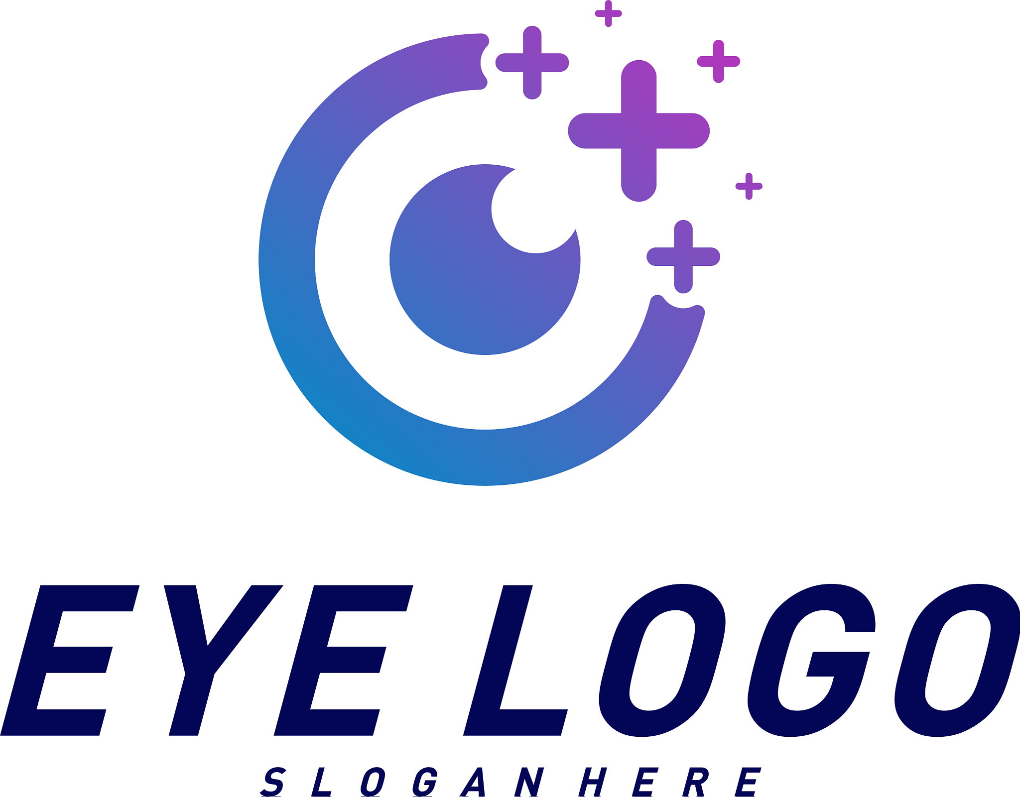 eyes with icons health logo design concept