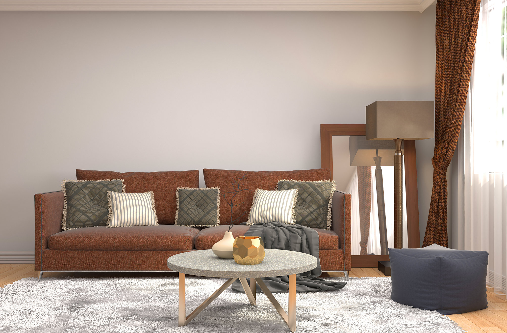 interior with sofa. 3d illustration