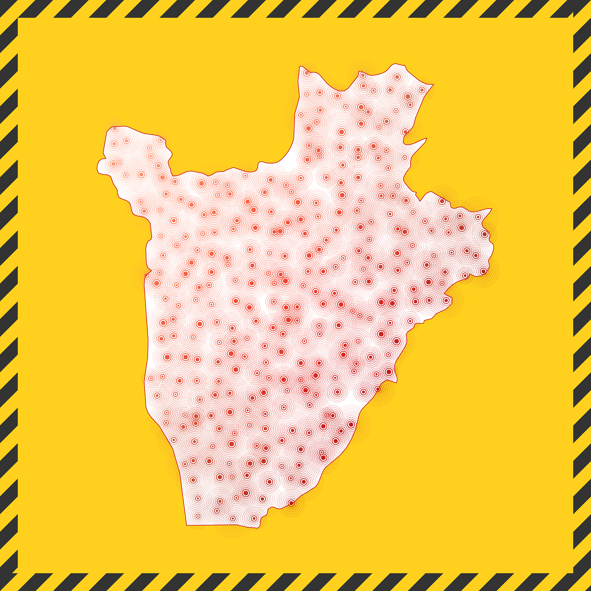 burundi closed - virus danger sign.