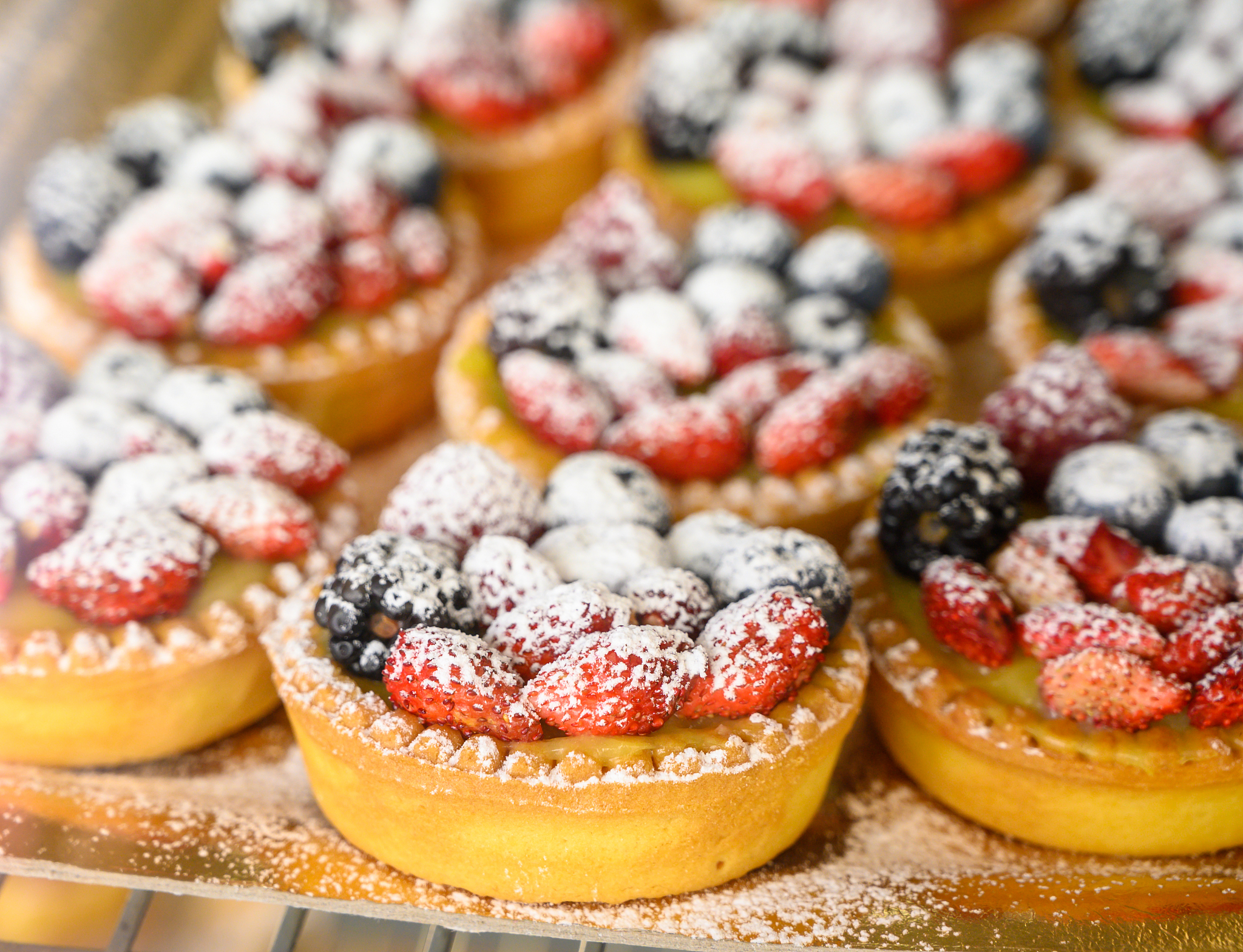 wild strawberry and raspberry cakes in ancient city of strawberr