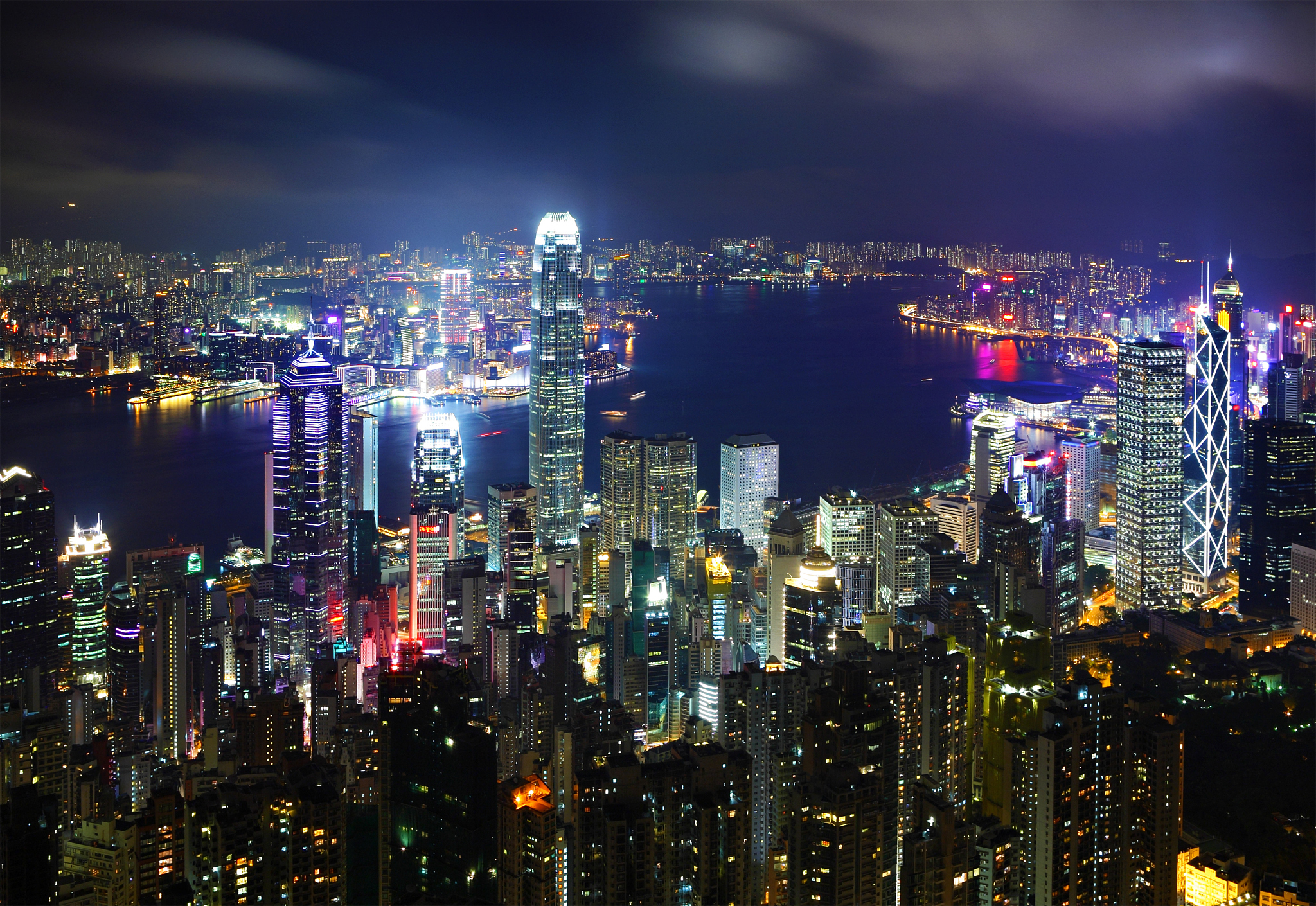 hong kong famous night view