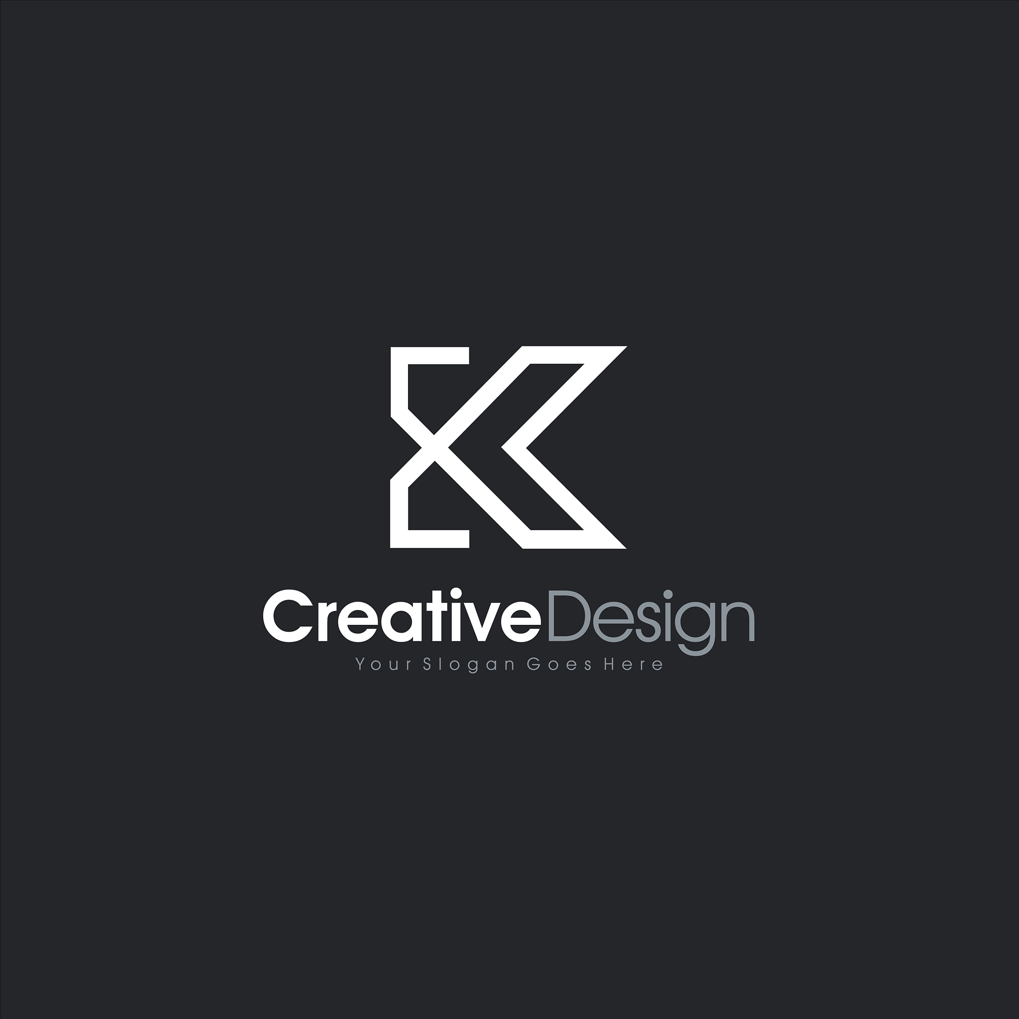 letter k logo shape symbol black and white