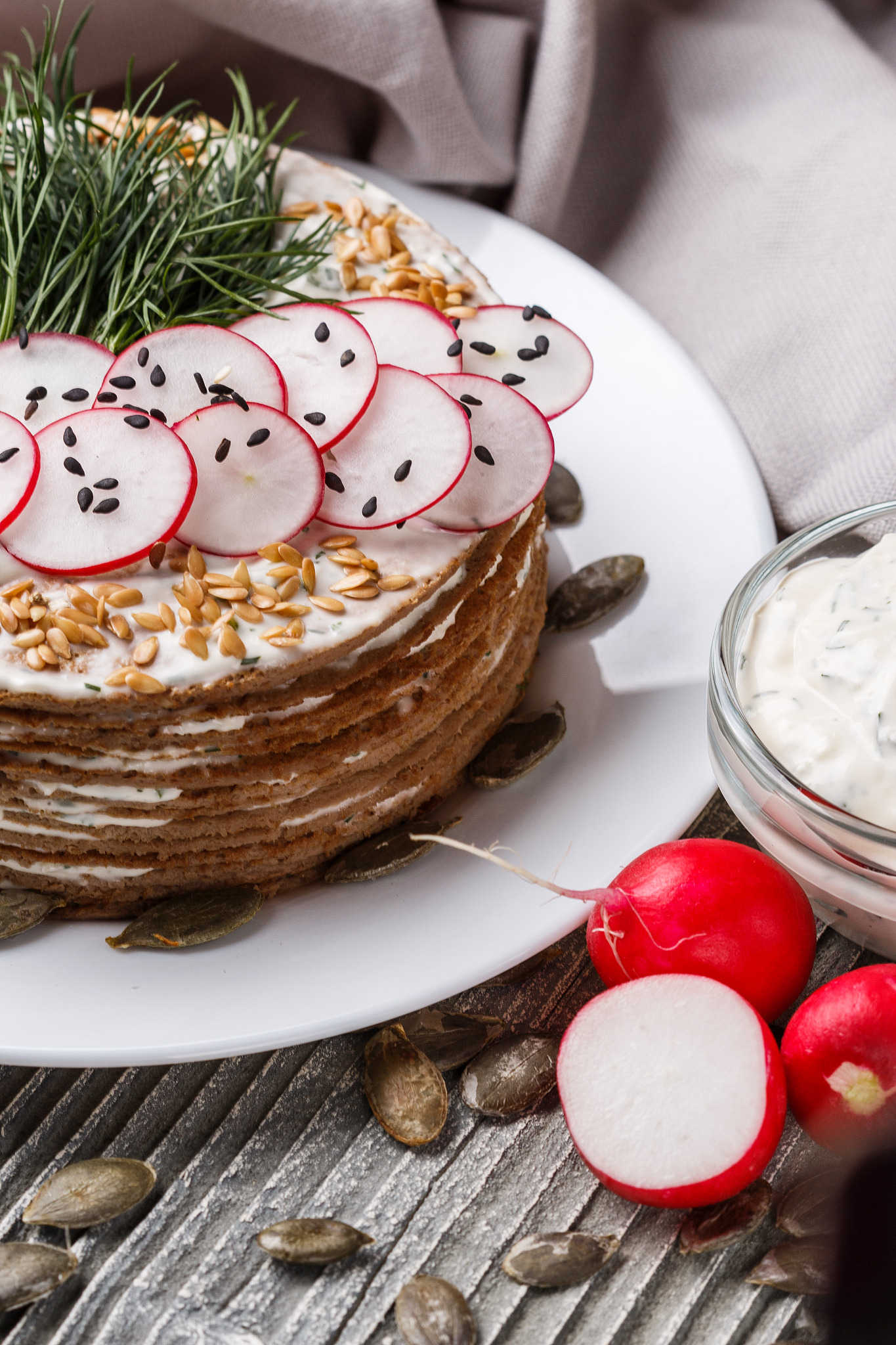 liver cake on a rustic wooden background